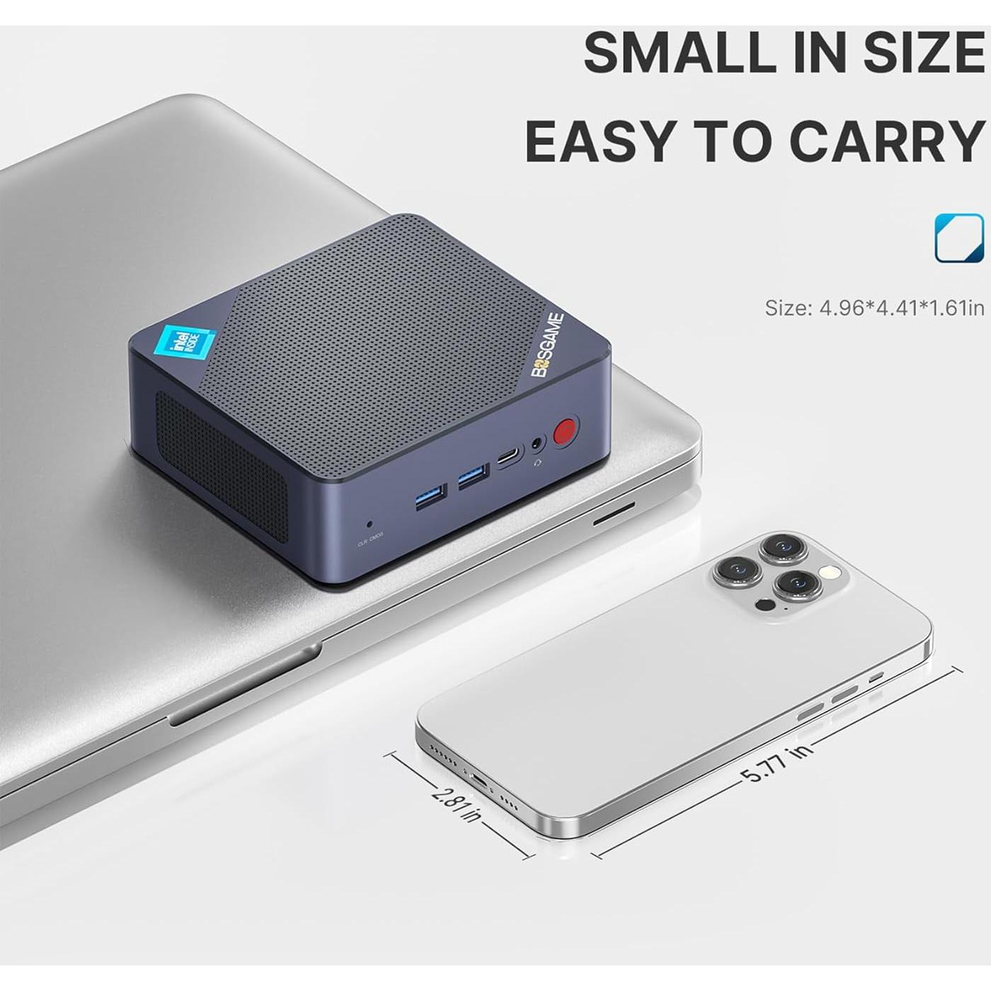 Mini PC BOSGAME N95 8GB 256GB SSD Linux 4K HDMI