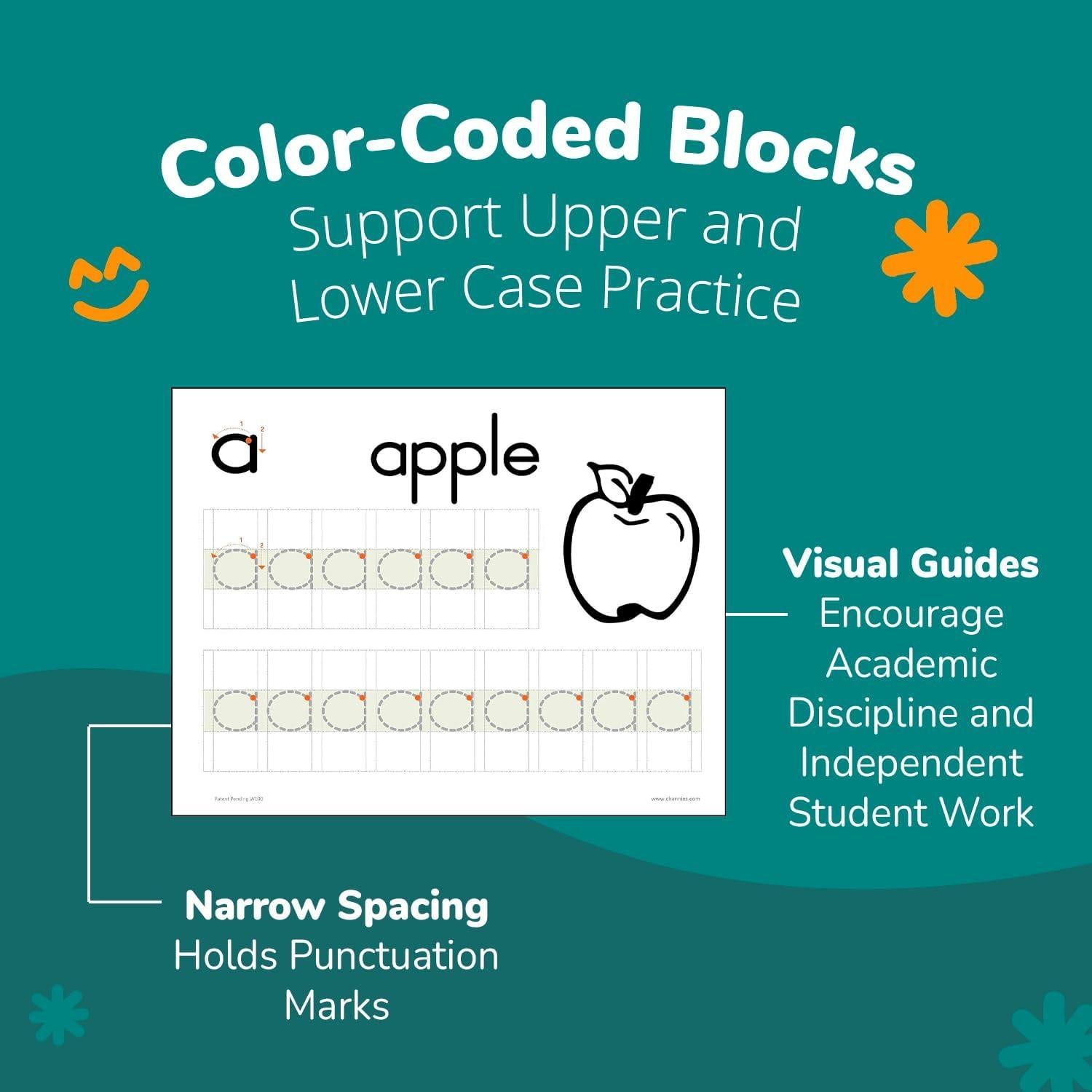 Cuadernos de Alfabeto y Escritura Channie - 3 Piezas, 80 Páginas