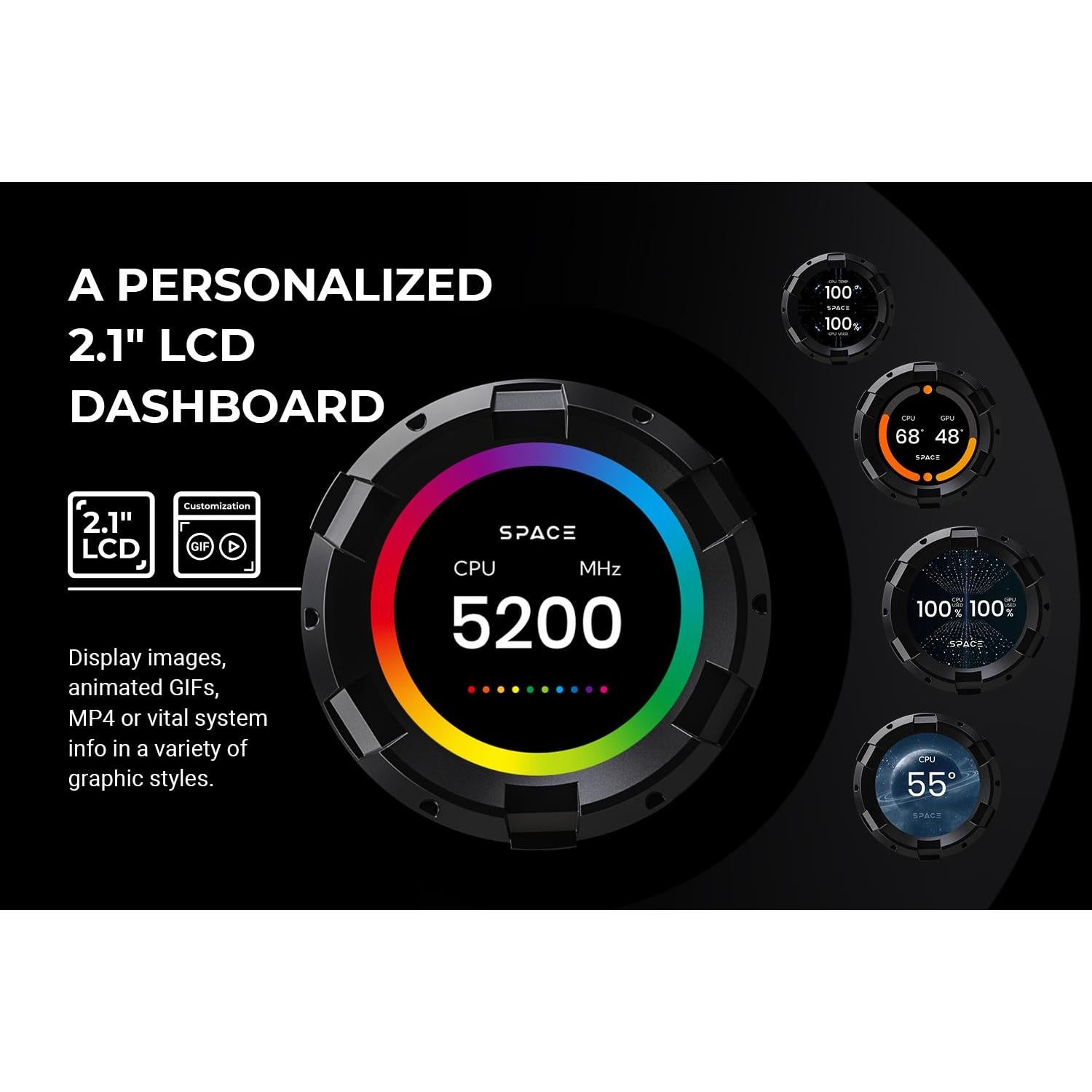 Enfriador Líquido AIO ID-COOLING SL240 240mm ARGB LCD 2.1"