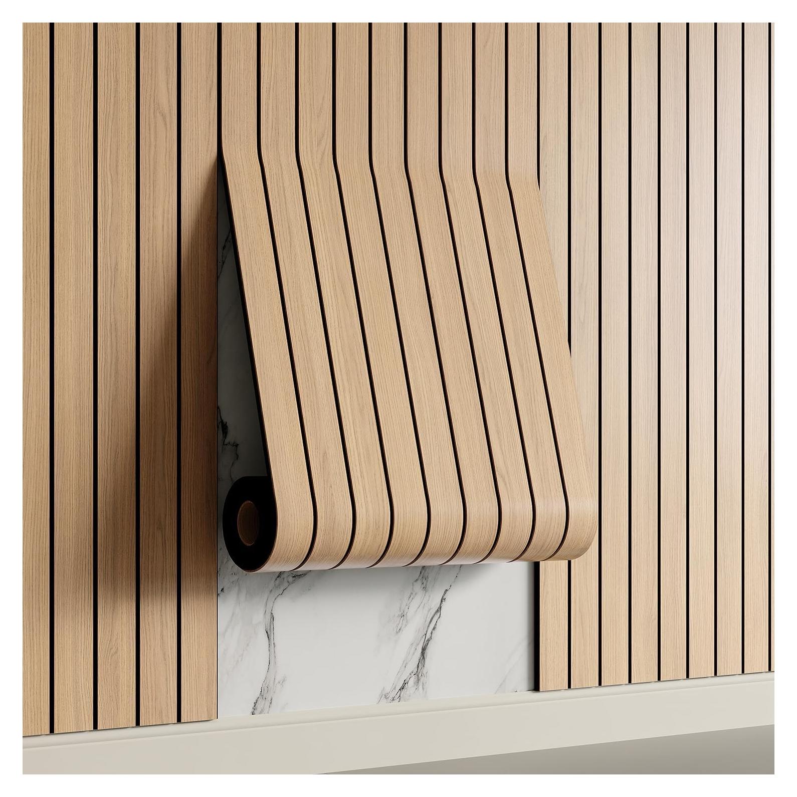 Panel de Pared Autoadhesivo PVC Yutianli 299.72x39.88cm Roble