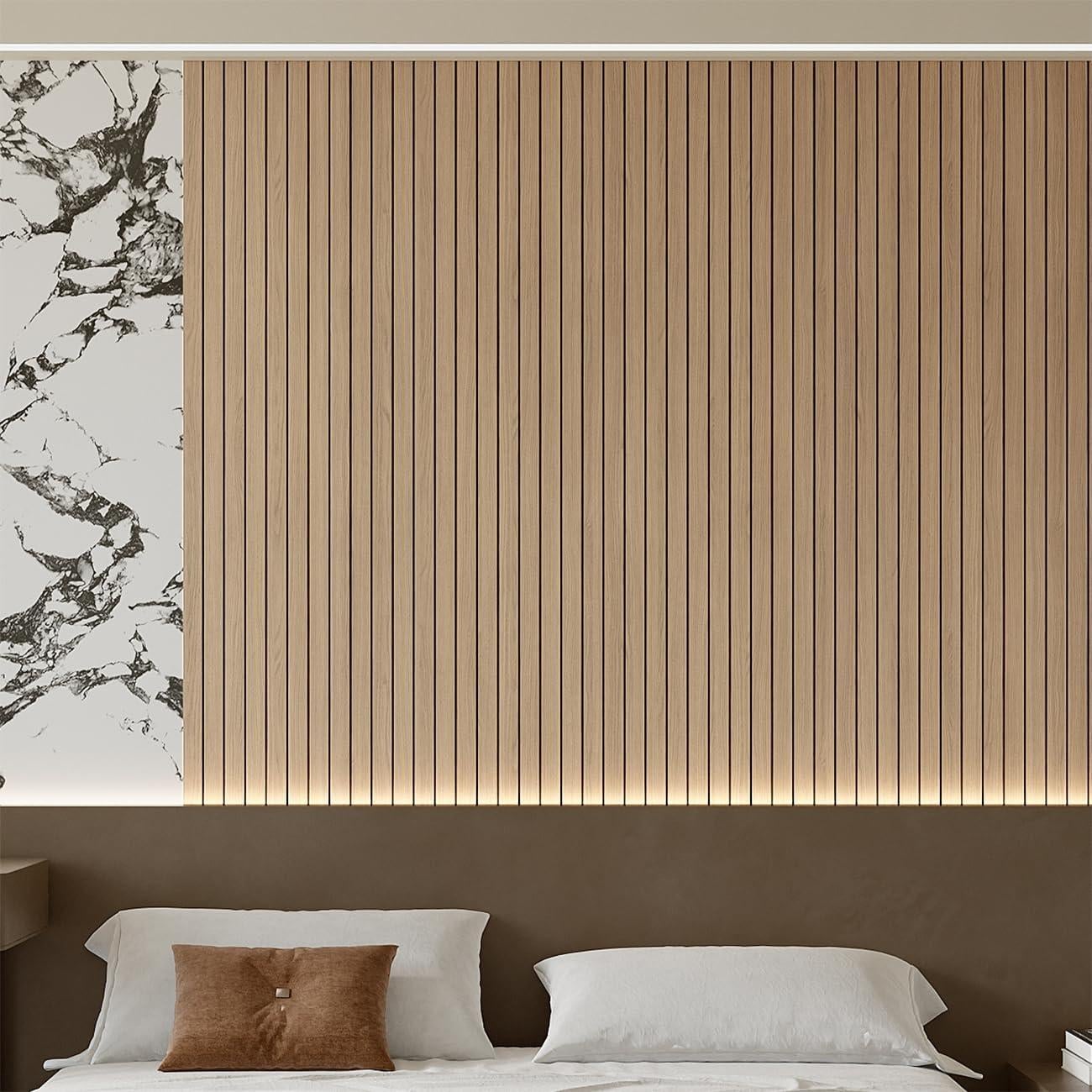 Panel de Pared Autoadhesivo PVC Yutianli 299.72x39.88cm Roble