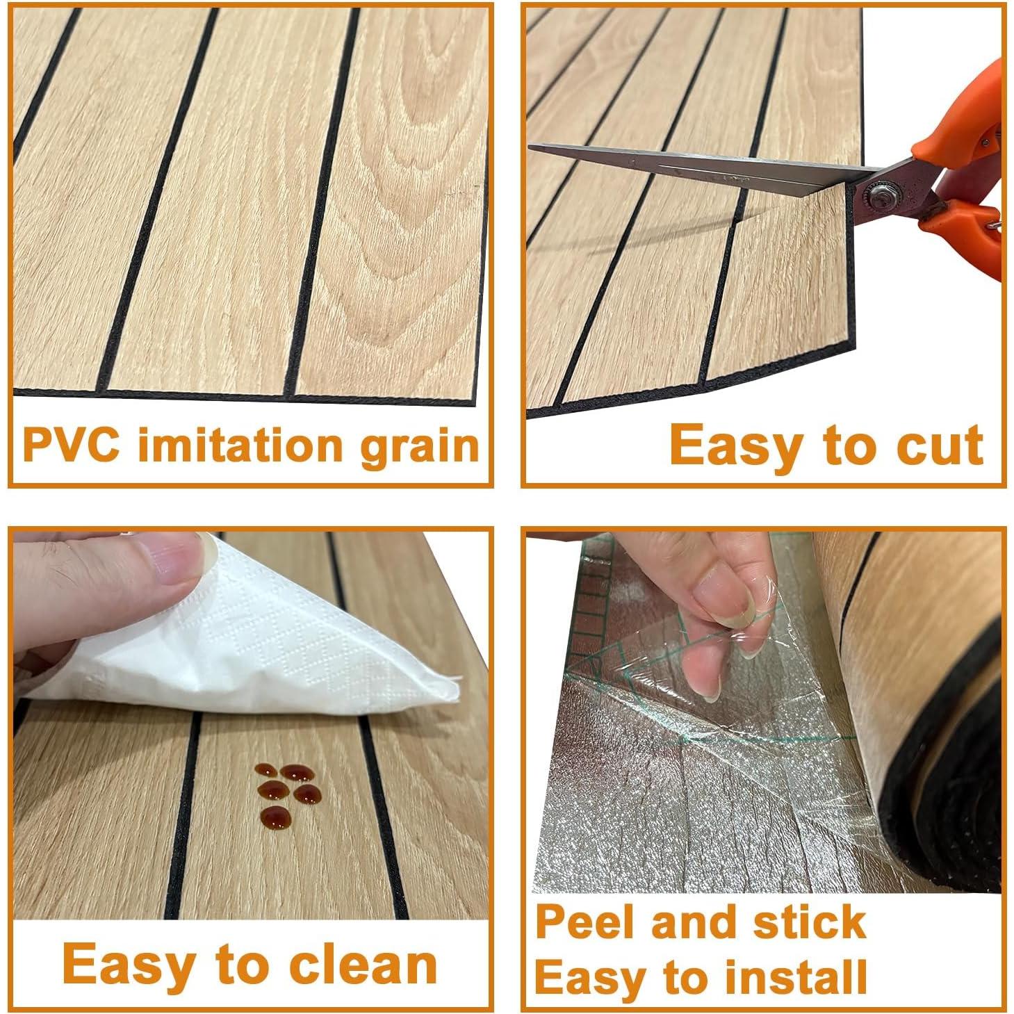 Panel de Pared Autoadhesivo PVC Yutianli 299.72x39.88cm Roble