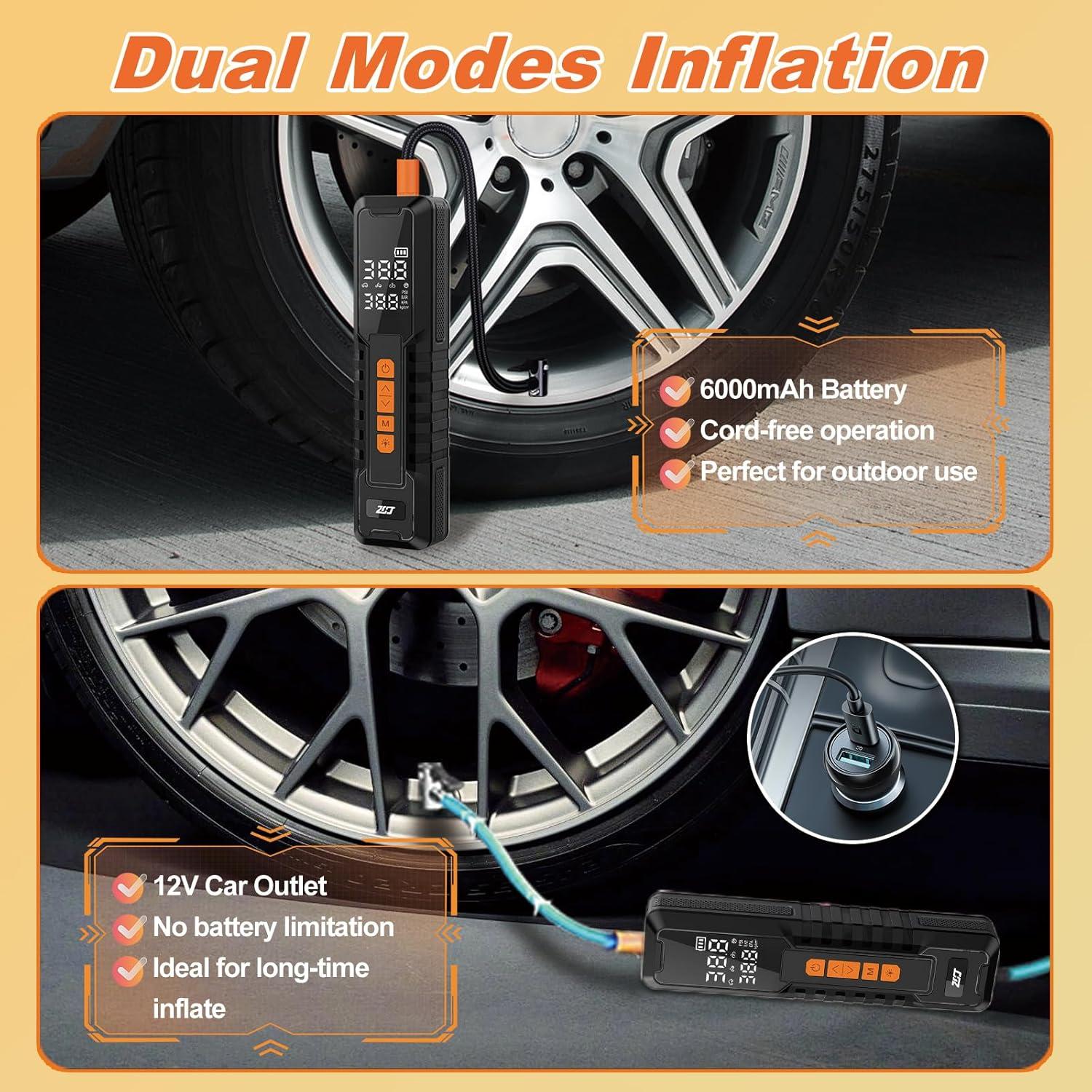 Compresor de Aire Portátil MLDMNHA 150PSI Batería 6000mAh