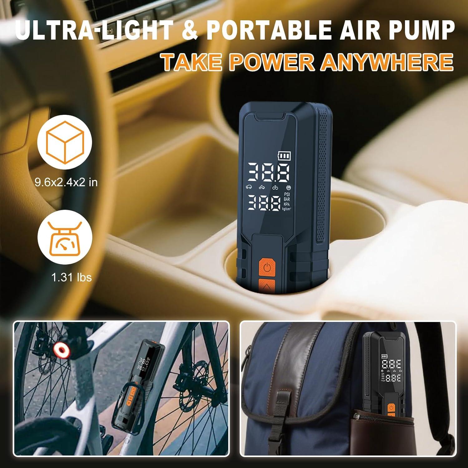 Compresor de Aire Portátil MLDMNHA 150PSI Batería 6000mAh