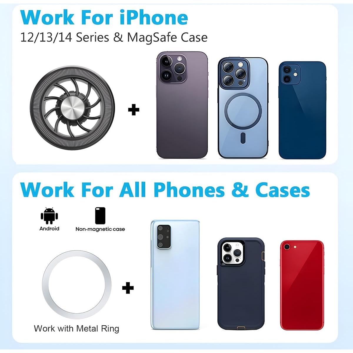 Soporte Magnético para Teléfono de Coche Mandark, Negro