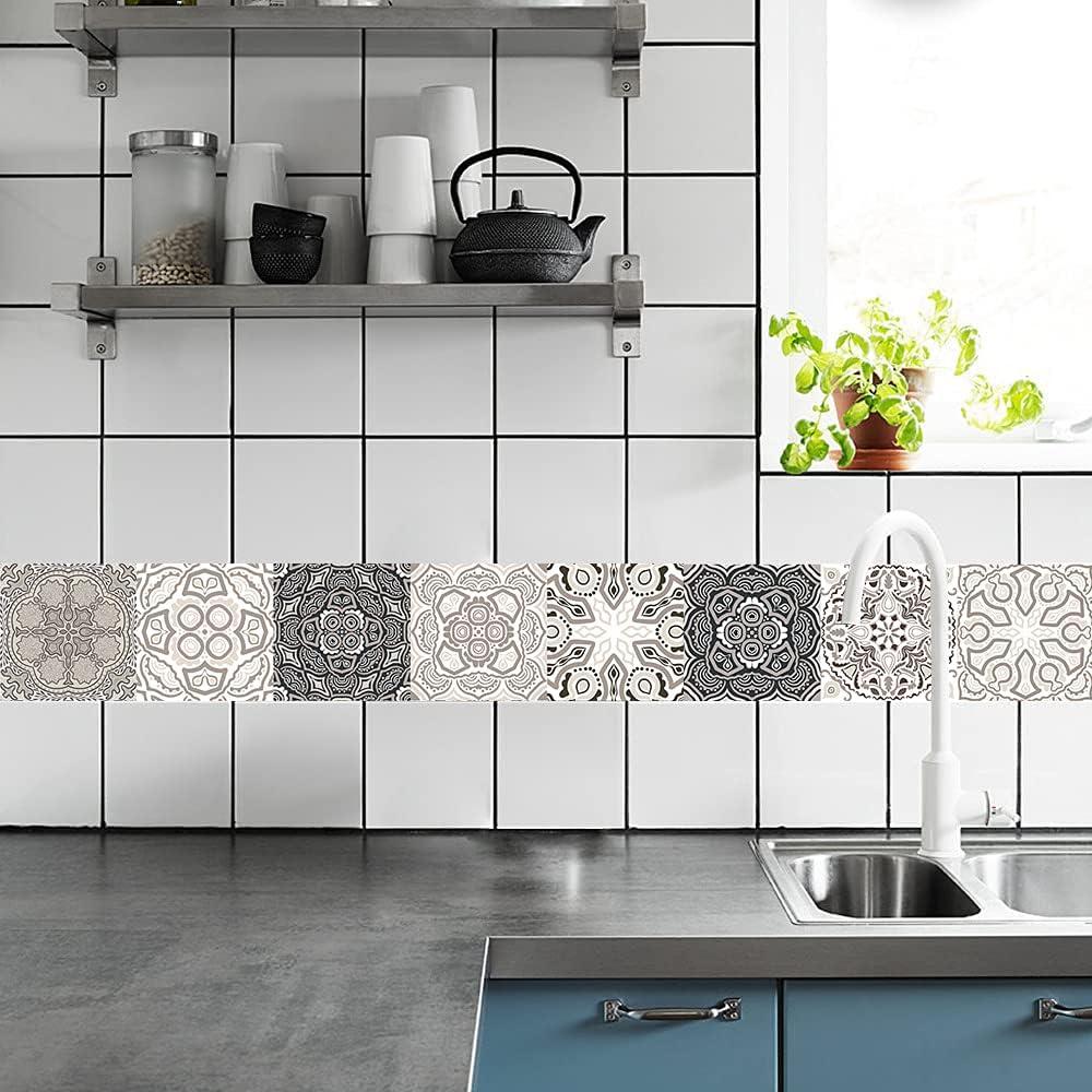 25 Calcomanías de Azulejos Marroquíes Jacklove 10x10cm Impermeables