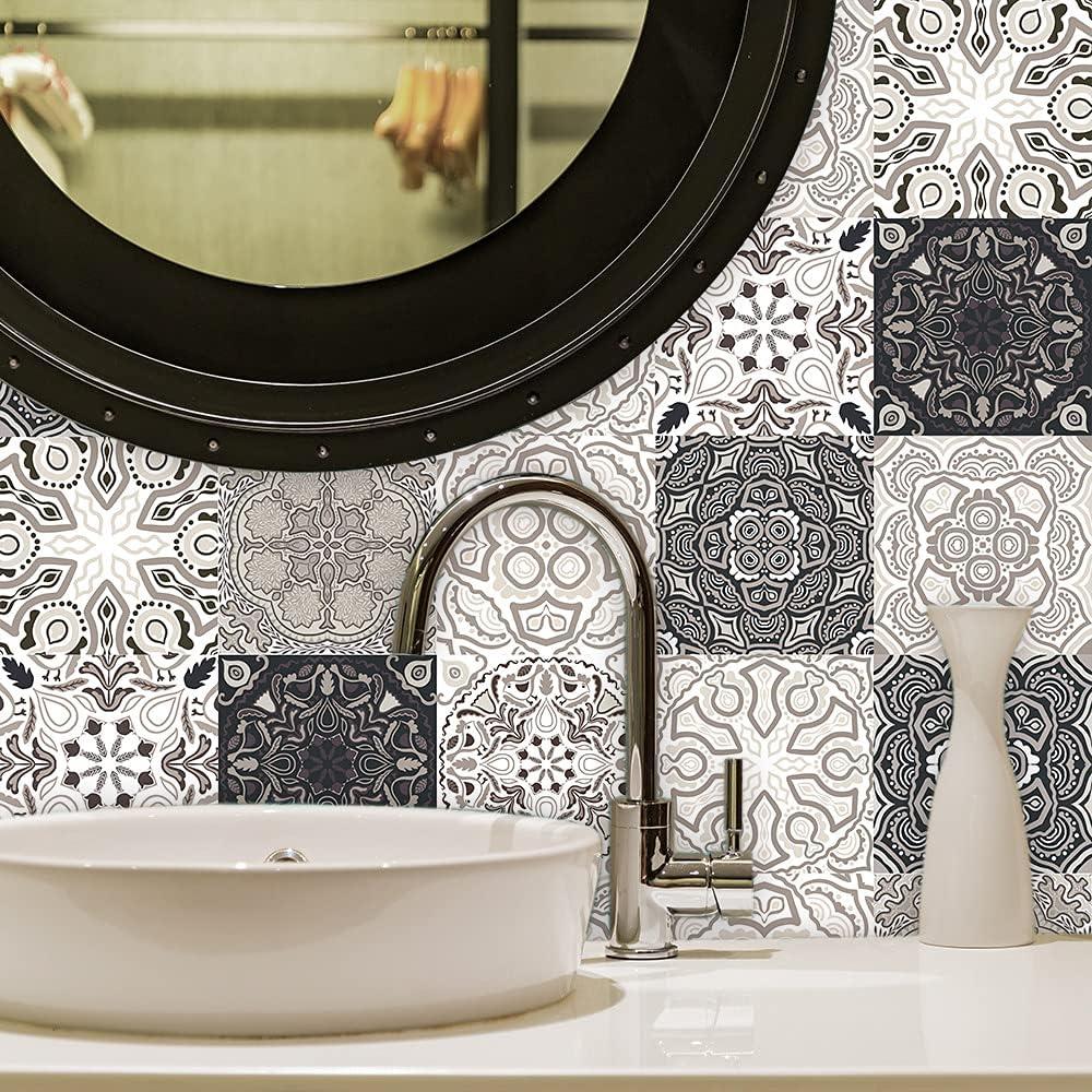 25 Calcomanías de Azulejos Marroquíes Jacklove 10x10cm Impermeables