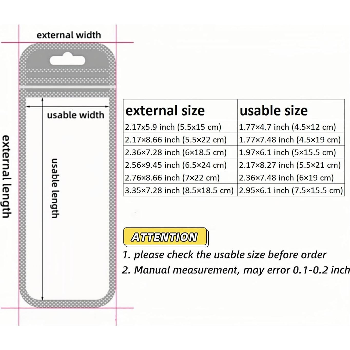 Bolsas de Plástico Holográficas Reutilizables FERENLI 100 Pcs