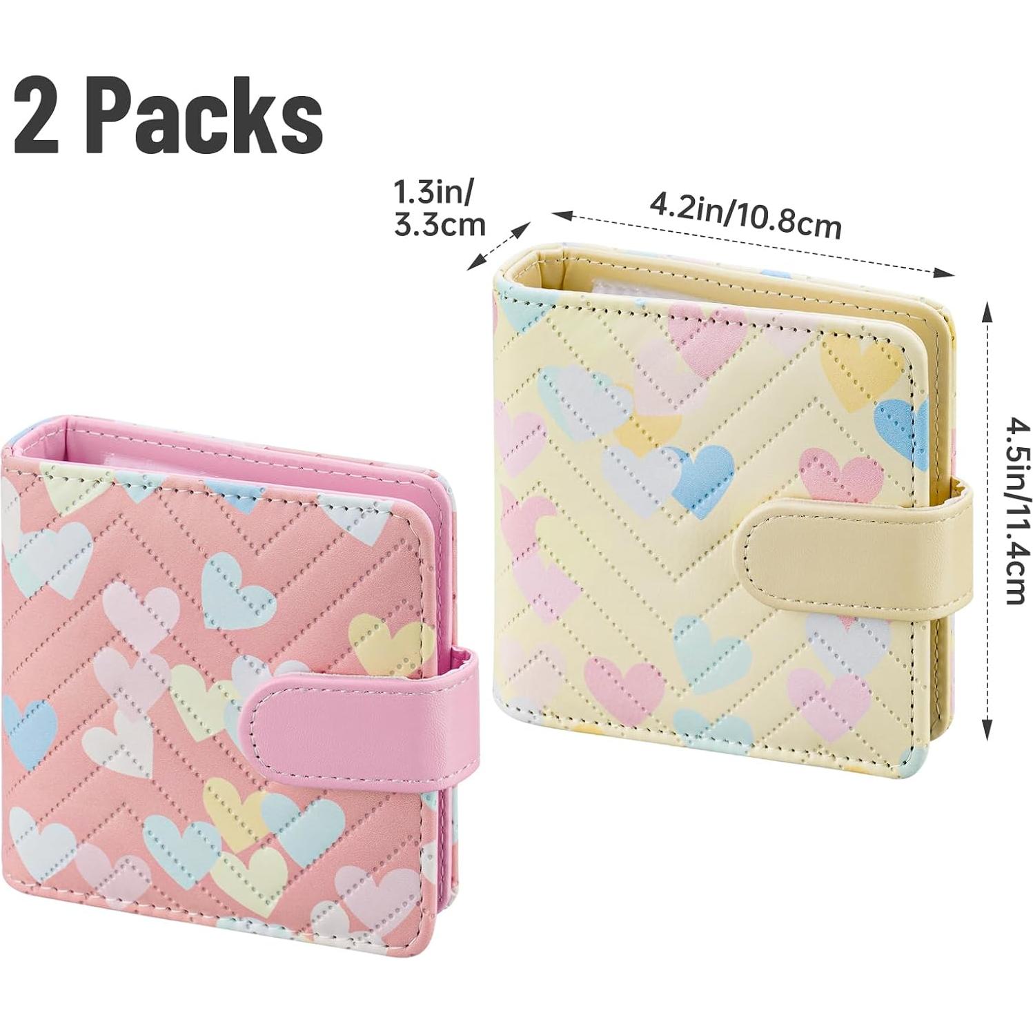 Paquete de 2 Álbumes de Fotos Mini Aphlos 40 Páginas Corazón