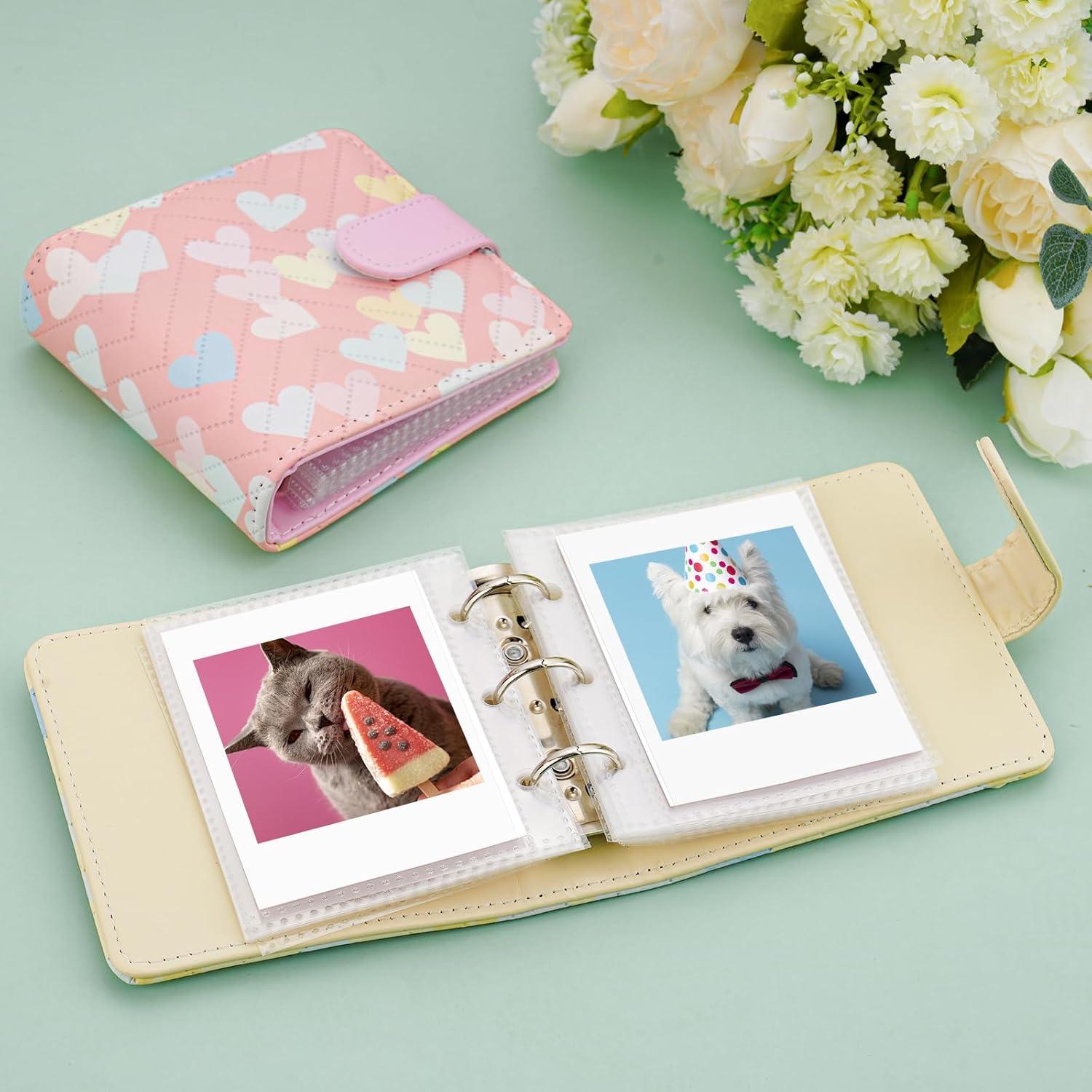 Paquete de 2 Álbumes de Fotos Mini Aphlos 40 Páginas Corazón