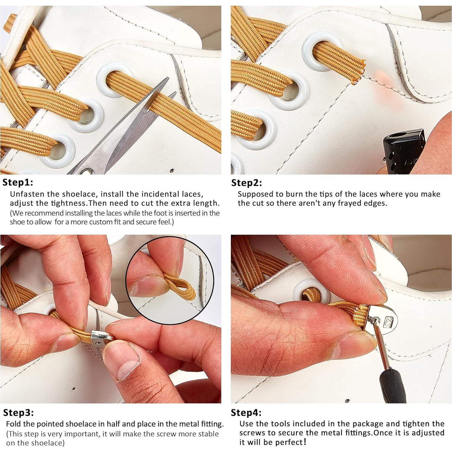 Cordones elásticos sin atar ANAN520 para adultos y niños - Negro