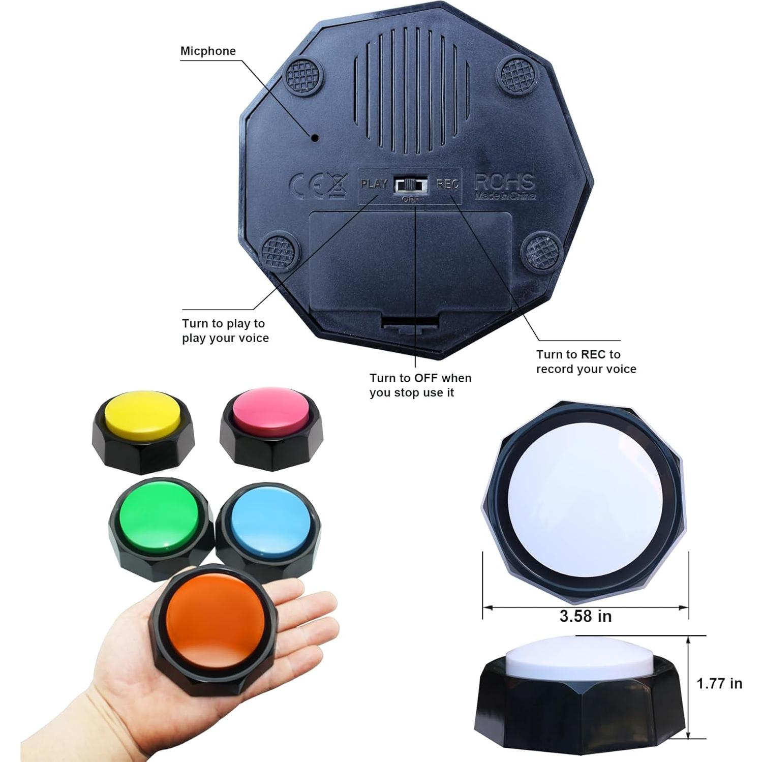 Set de Botones de Comunicación para Mascotas PENGHE - 5 Colores