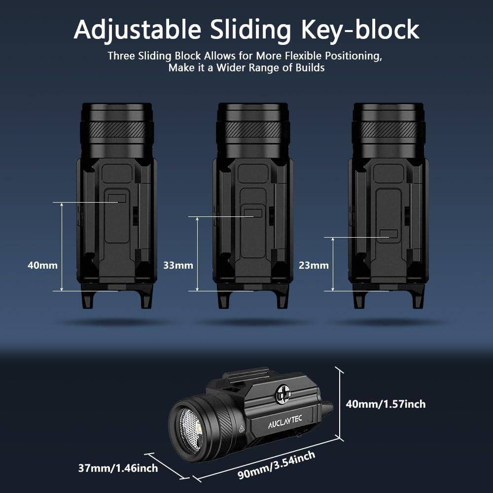 Linterna Táctica AUCLAYTEC 1200 Lúmenes con Láser Azul