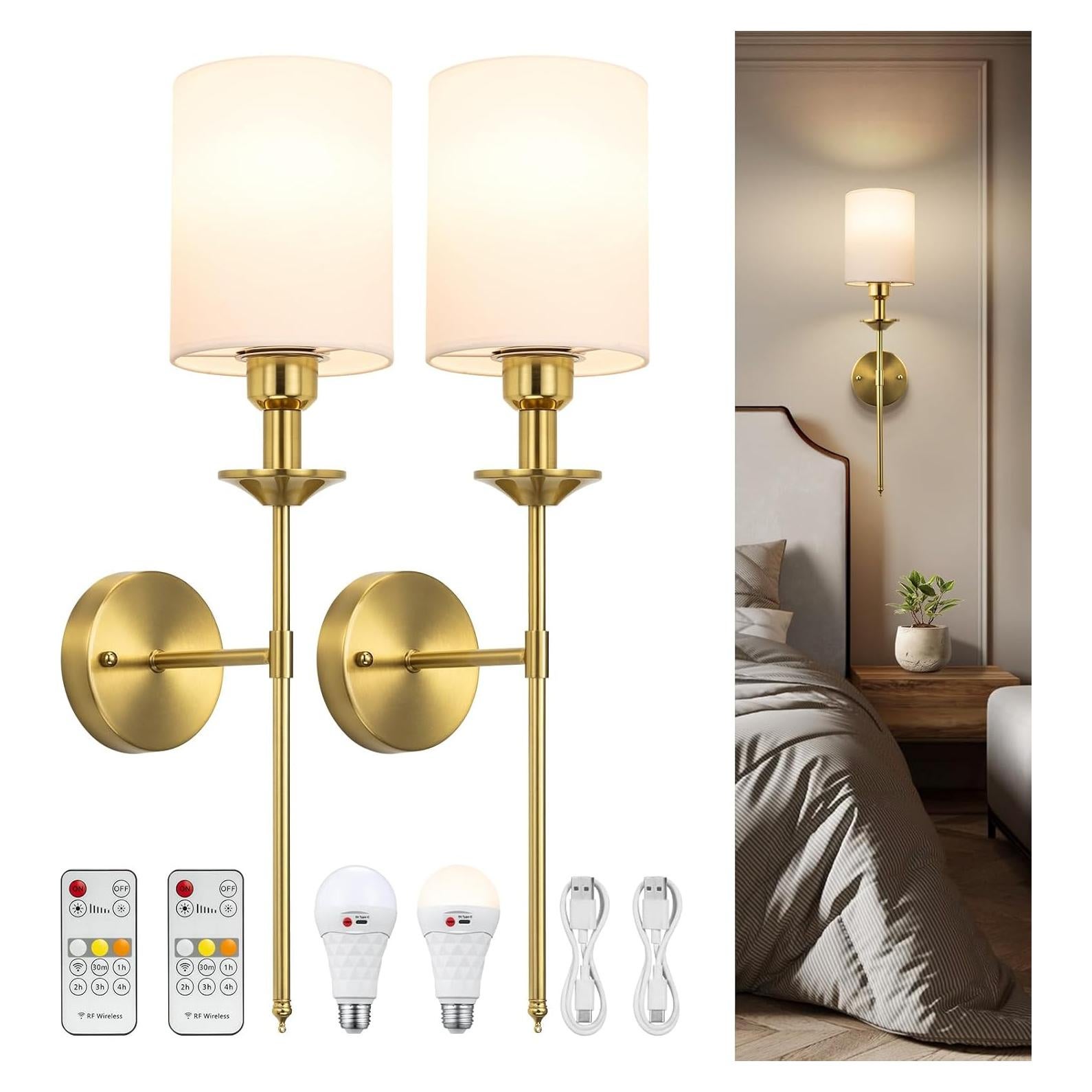 Juego de 2 Apliques de Pared Recargables Nooknova LED 5000mAh