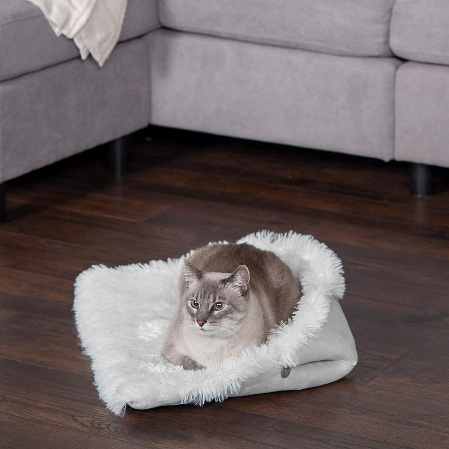 Cama Autocalentadora Furhaven para Gatos Pequeña - Plata