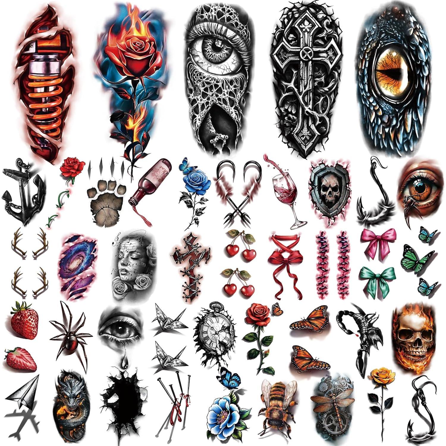 77 Hojas Tatuajes Temporales 3D Weipbwor Animales