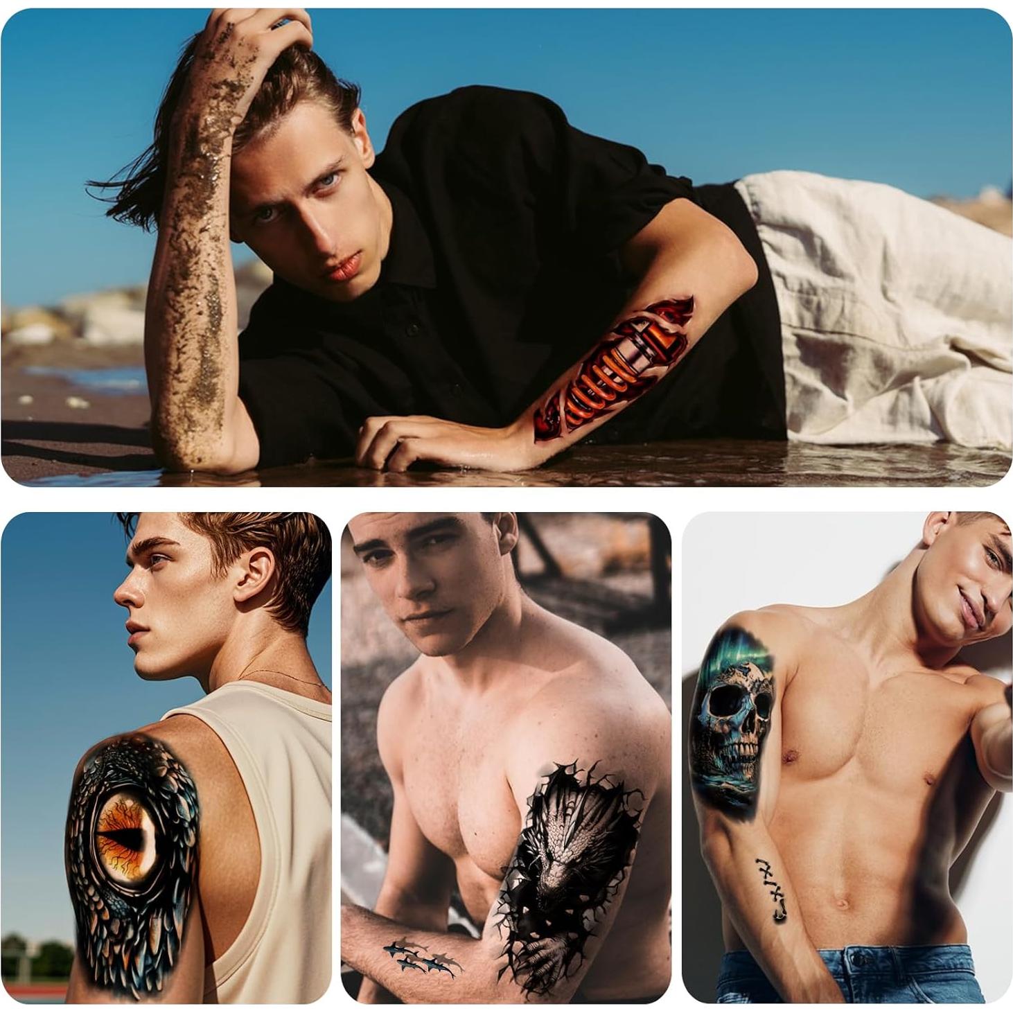 77 Hojas Tatuajes Temporales 3D Weipbwor Animales