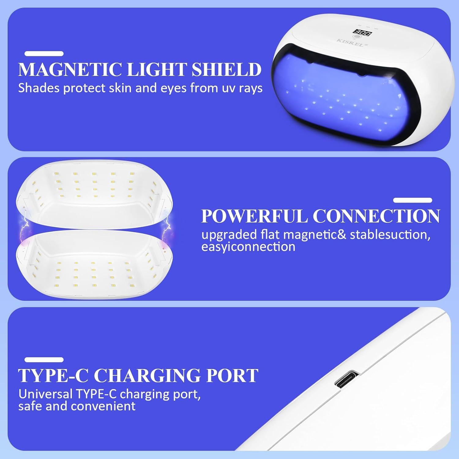 Lámpara UV para Resina 60W Doble Cara 56 LED Plegable