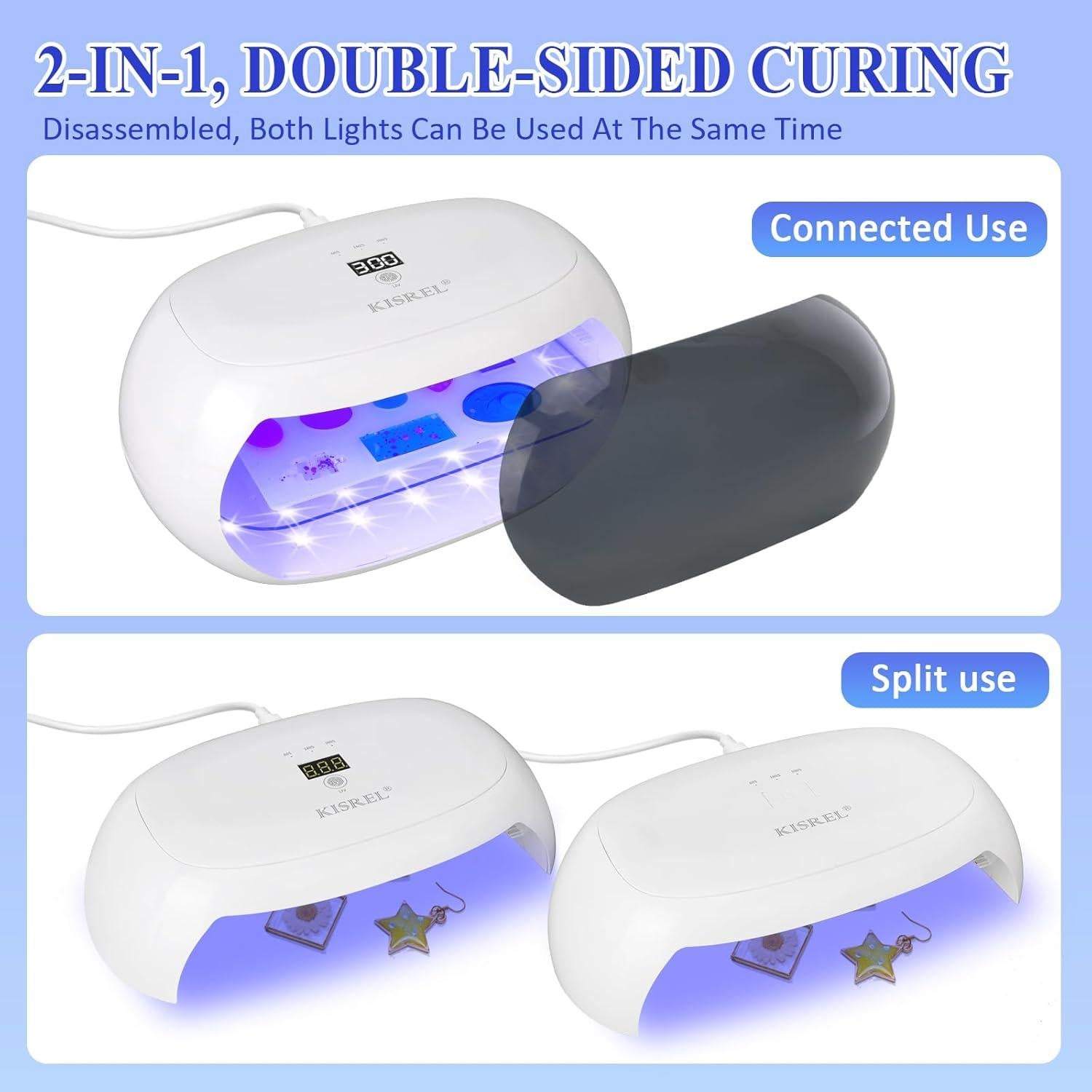 Lámpara UV para Resina 60W Doble Cara 56 LED Plegable