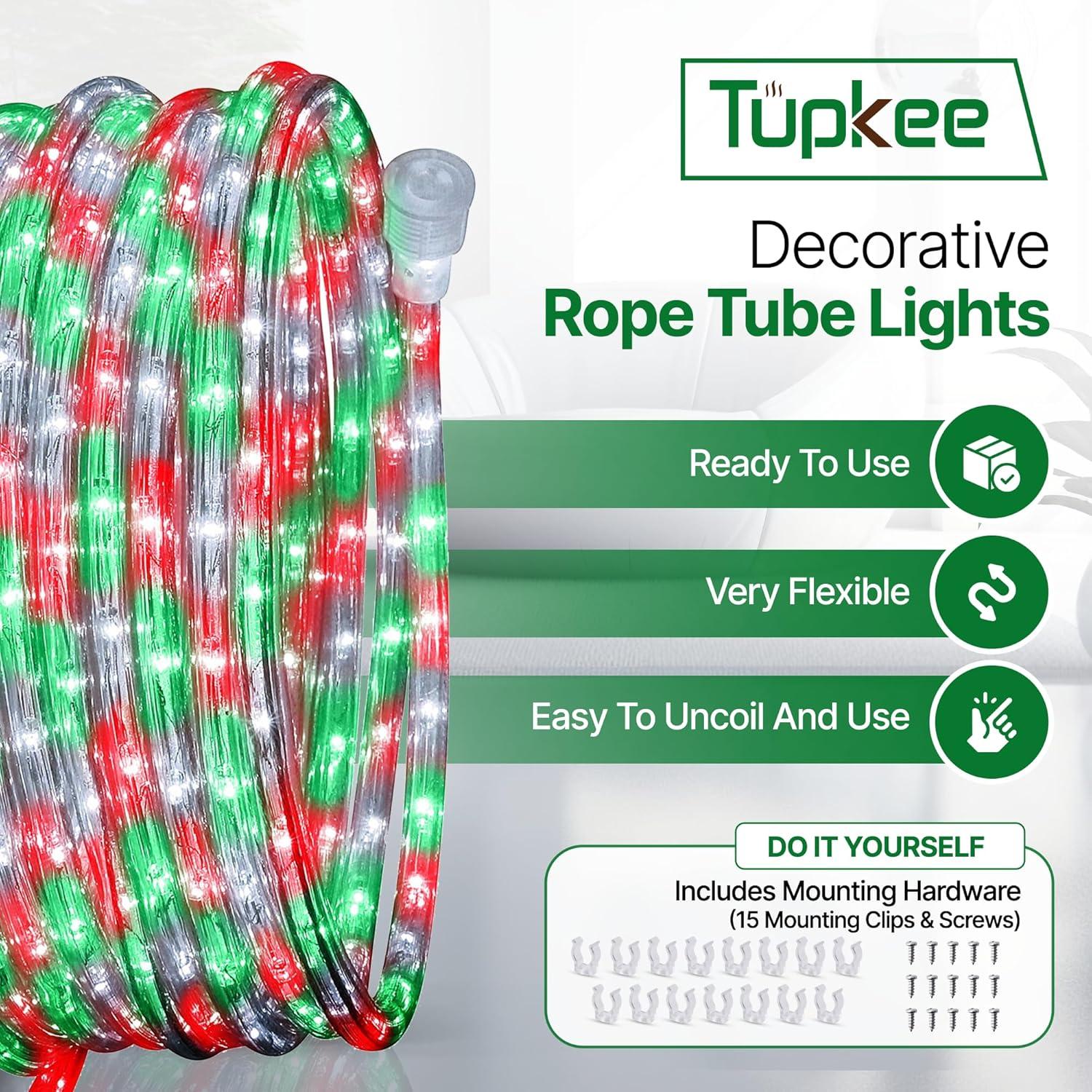 Luces de Cuerda LED Tupkee 7.3m 144 Bombillas Rojo Verde Claro