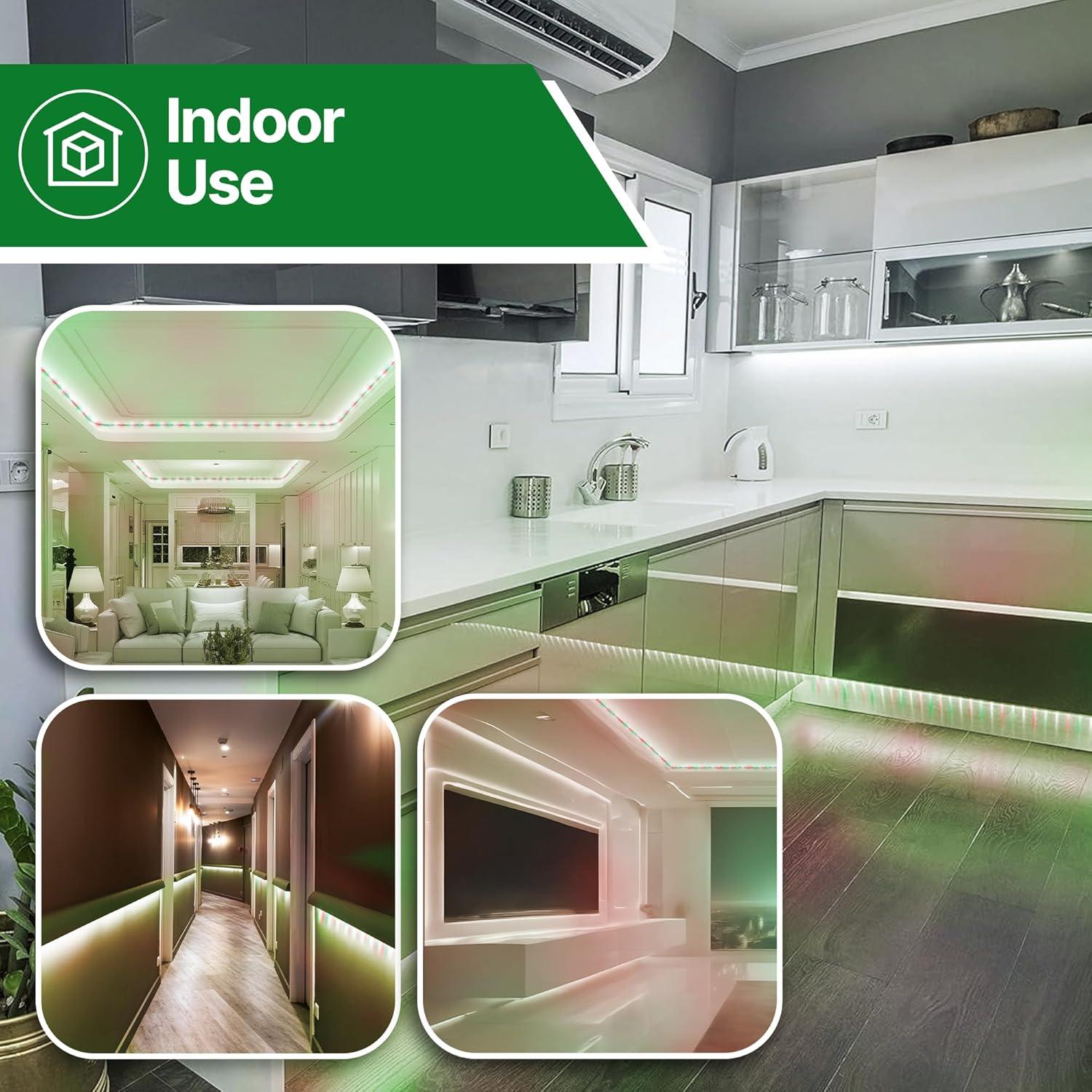 Luces de Cuerda LED Tupkee 7.3m 144 Bombillas Rojo Verde Claro