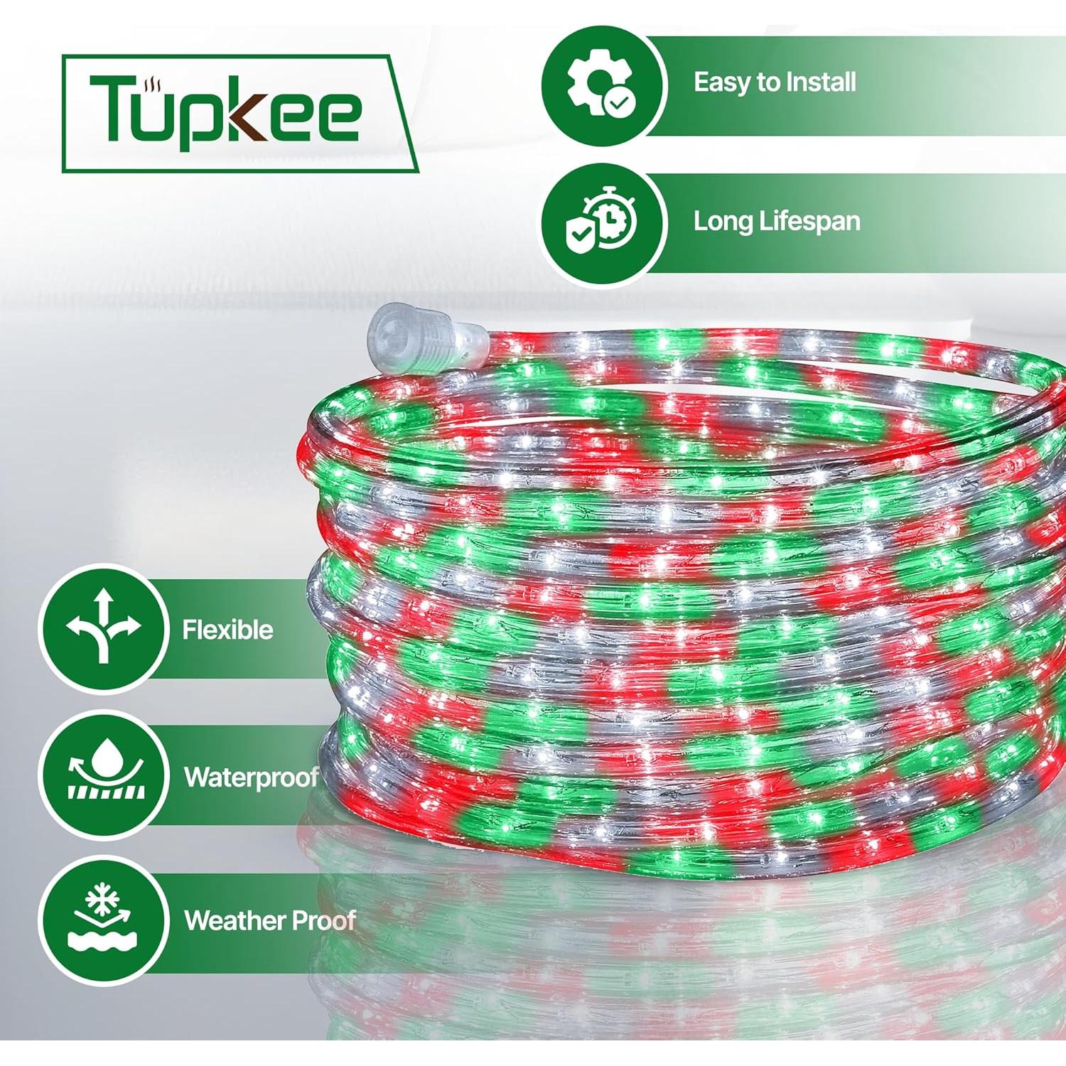 Luces de Cuerda LED Tupkee 7.3m 144 Bombillas Rojo Verde Claro