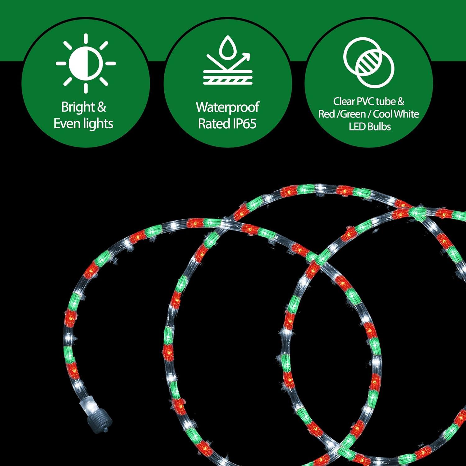 Luces de Cuerda LED Tupkee 7.3m 144 Bombillas Rojo Verde Claro