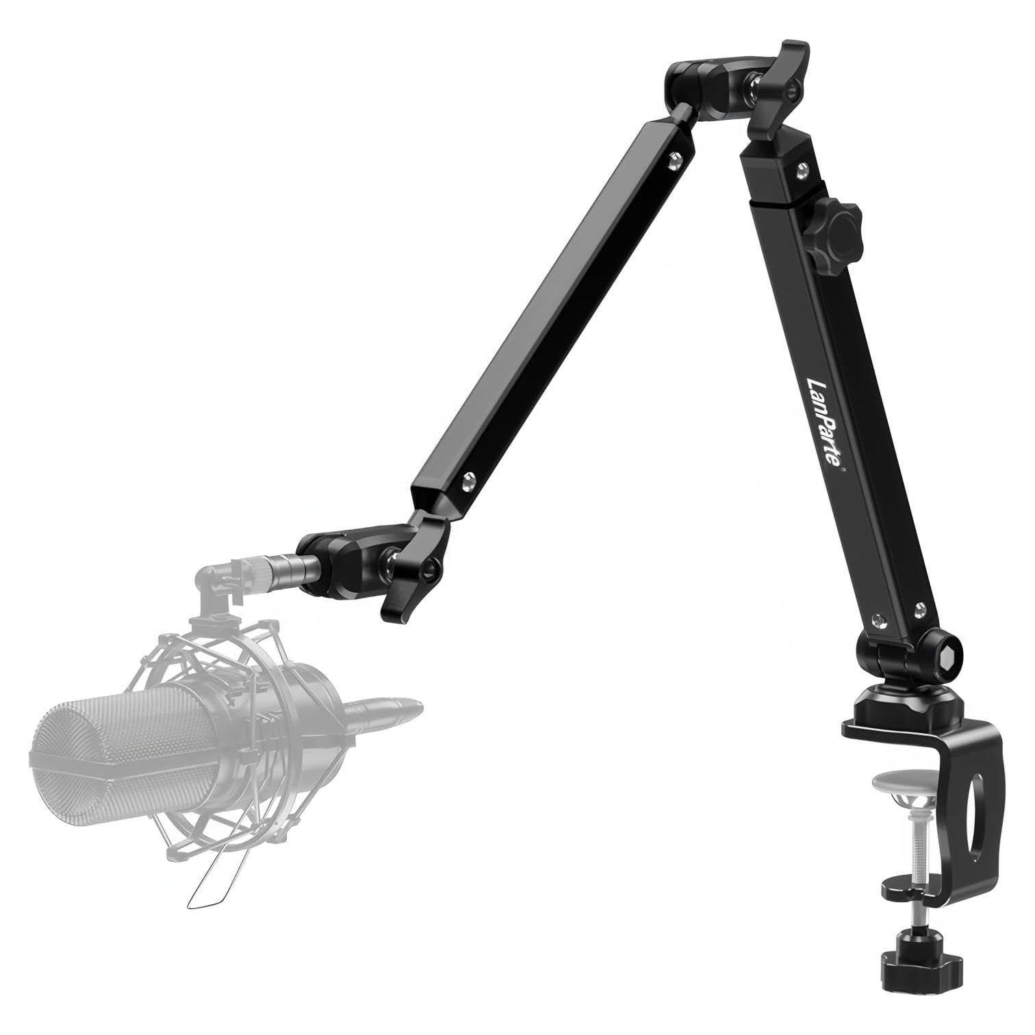Brazo de Micrófono Ajustable Clip-On Negro Aluminio 1.5 kg