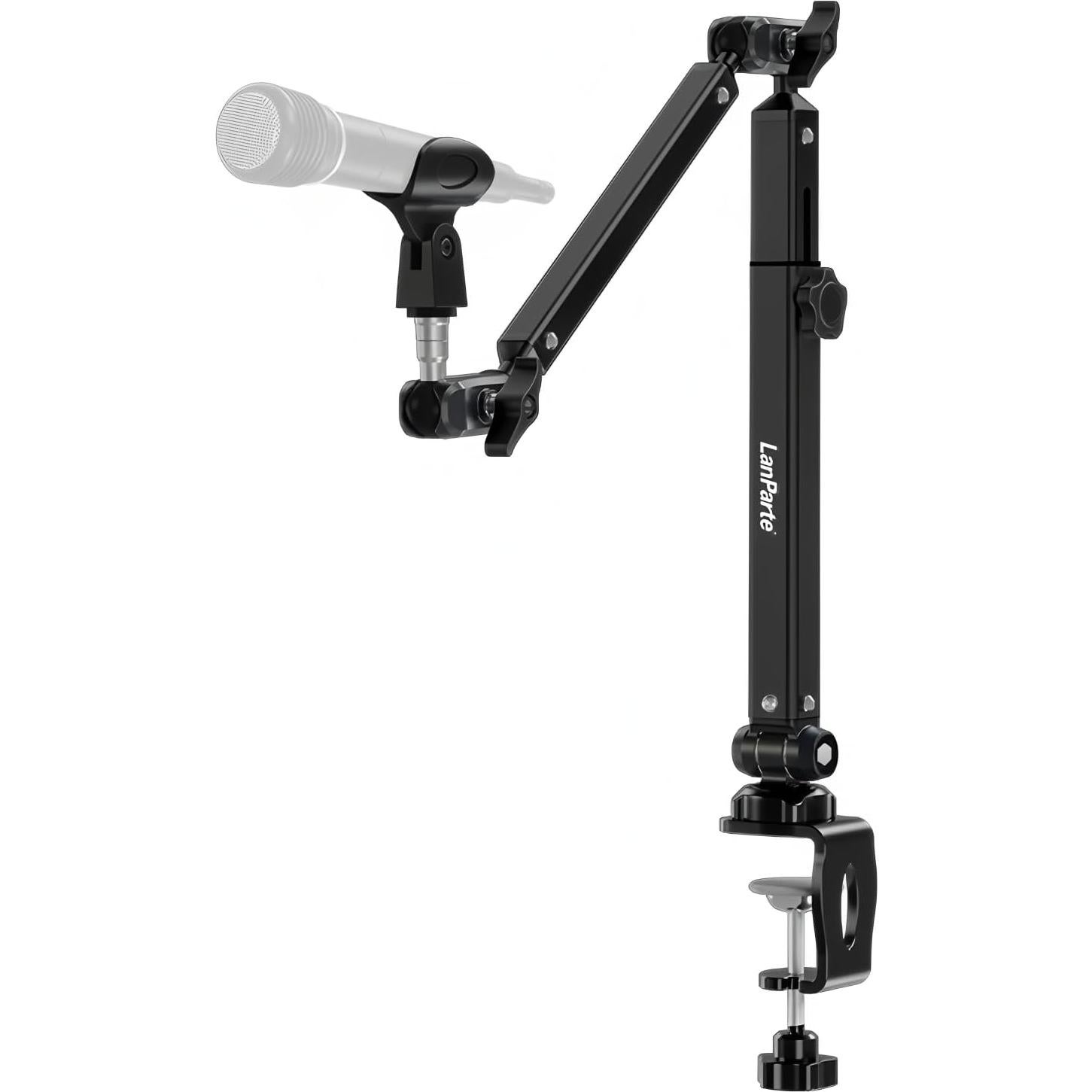 Brazo de Micrófono Ajustable Clip-On Negro Aluminio 1.5 kg