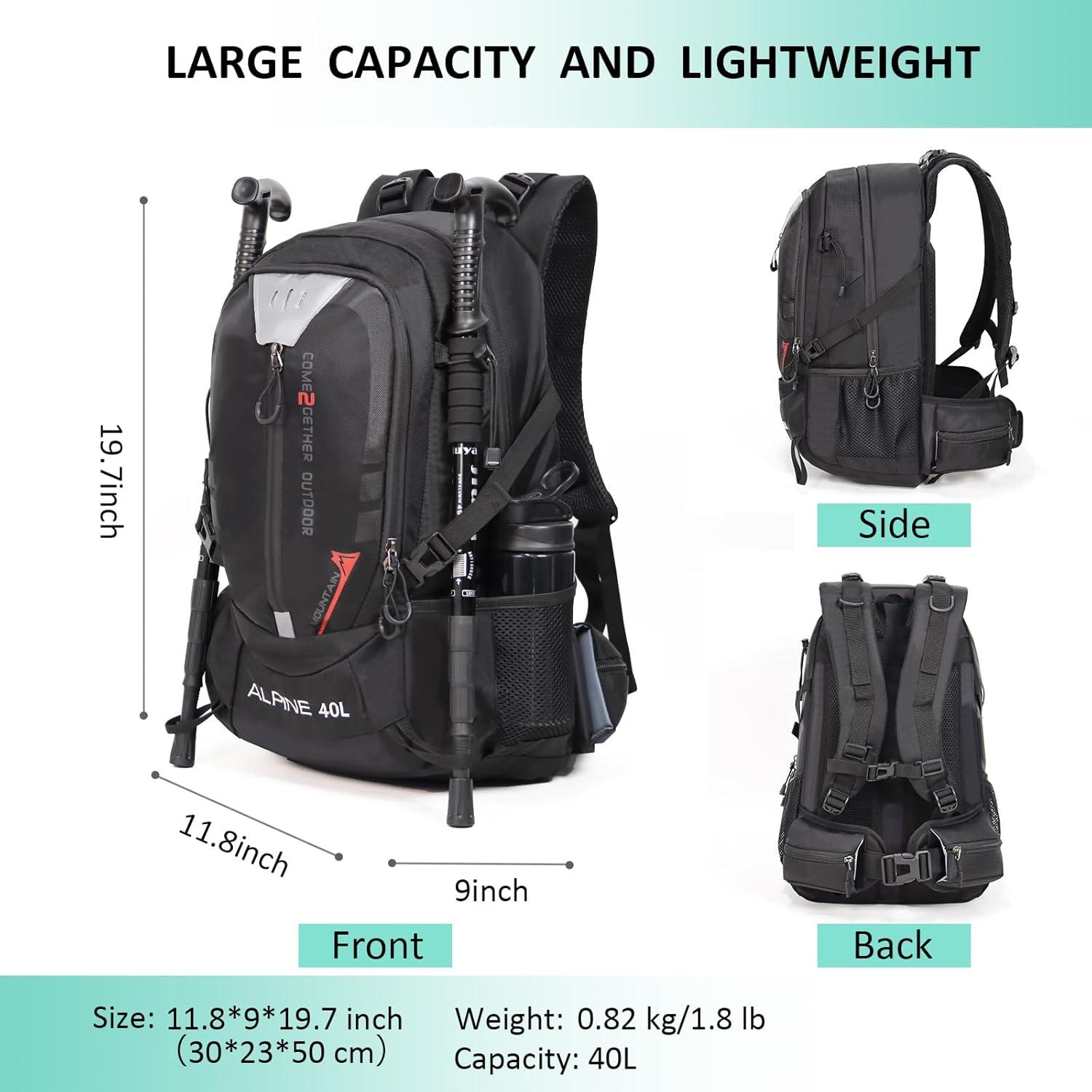 Mochila de Senderismo MIAZIB 40L Unisex con Funda para Lluvia