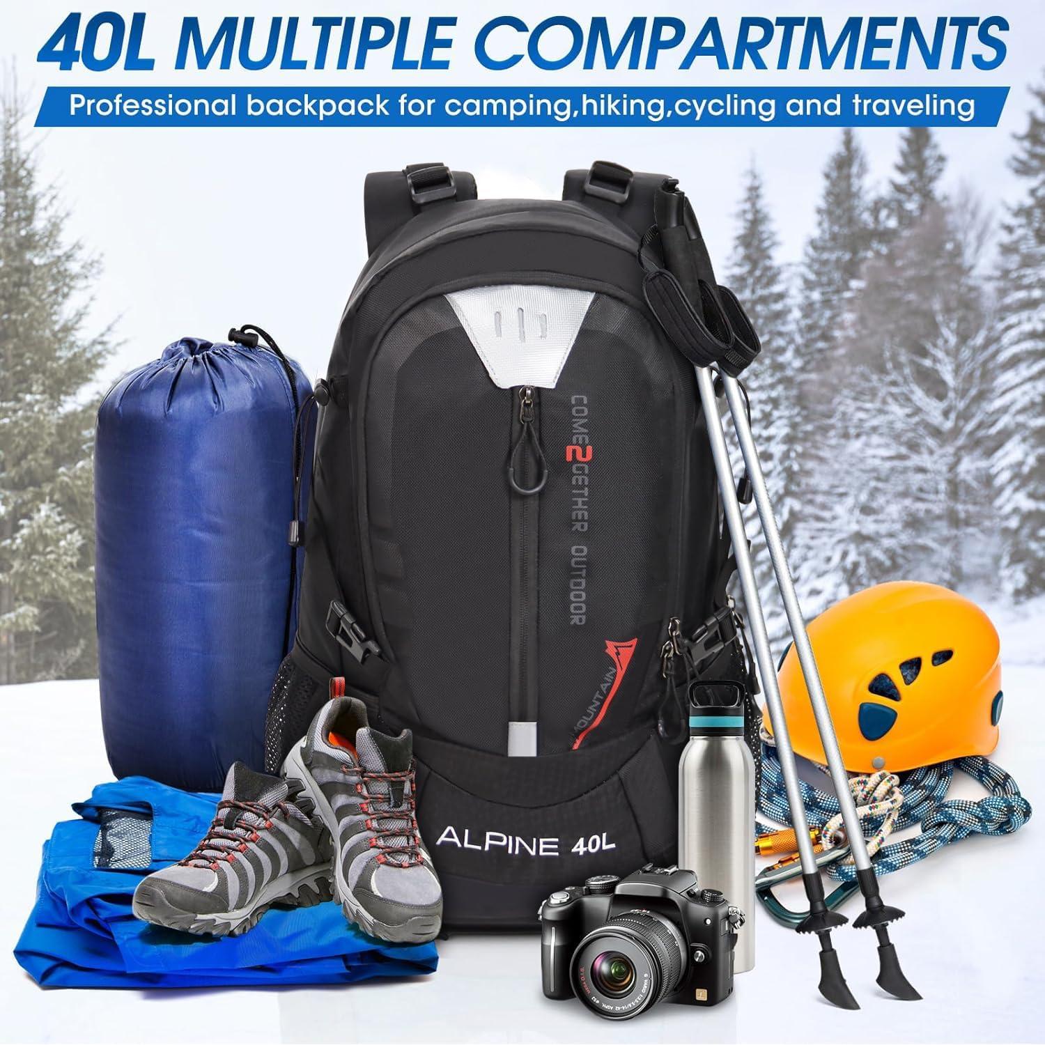 Mochila de Senderismo MIAZIB 40L Unisex con Funda para Lluvia