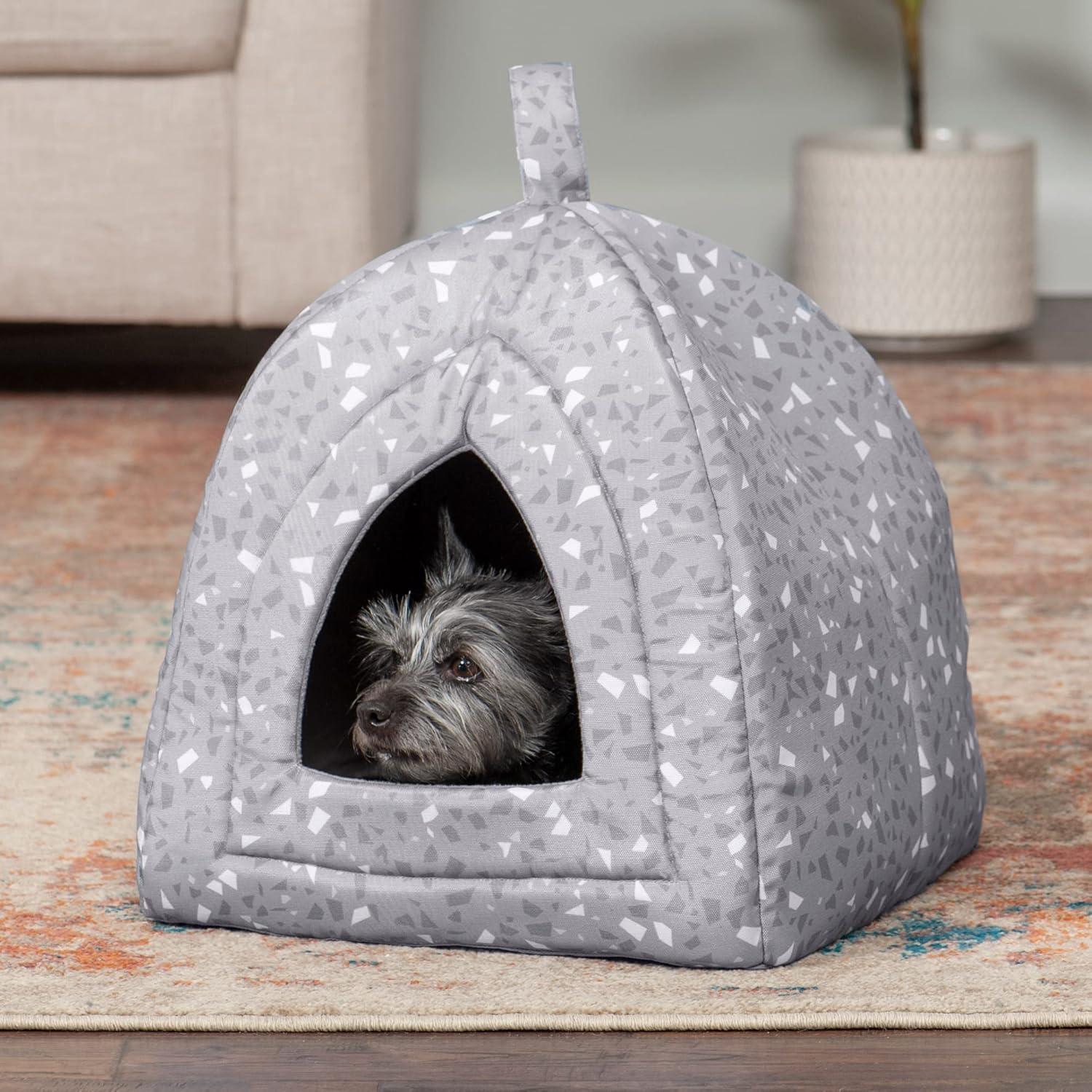 Cueva para Gatos Furhaven Pequeña Terrazzo Gris Lavable
