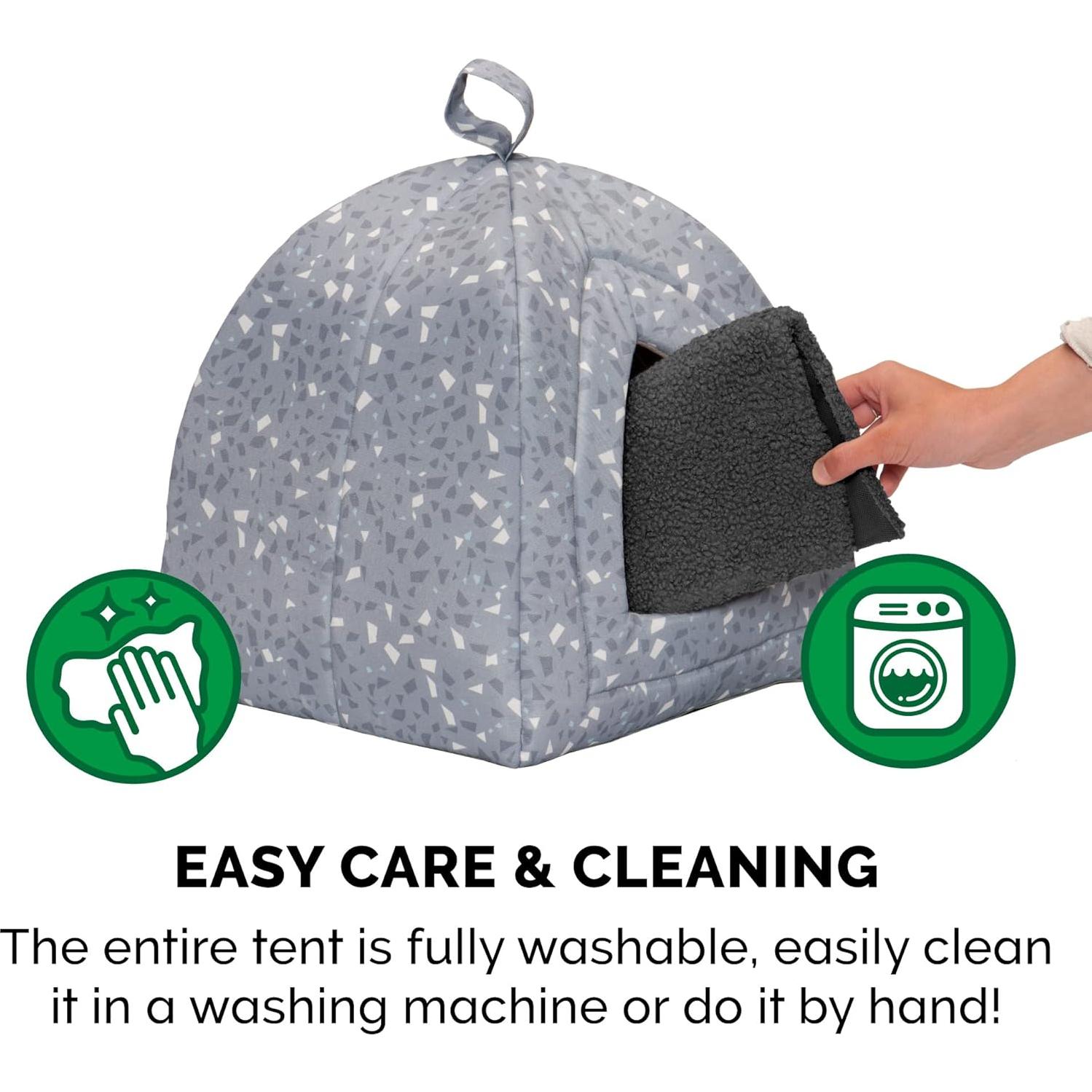 Cueva para Gatos Furhaven Pequeña Terrazzo Gris Lavable