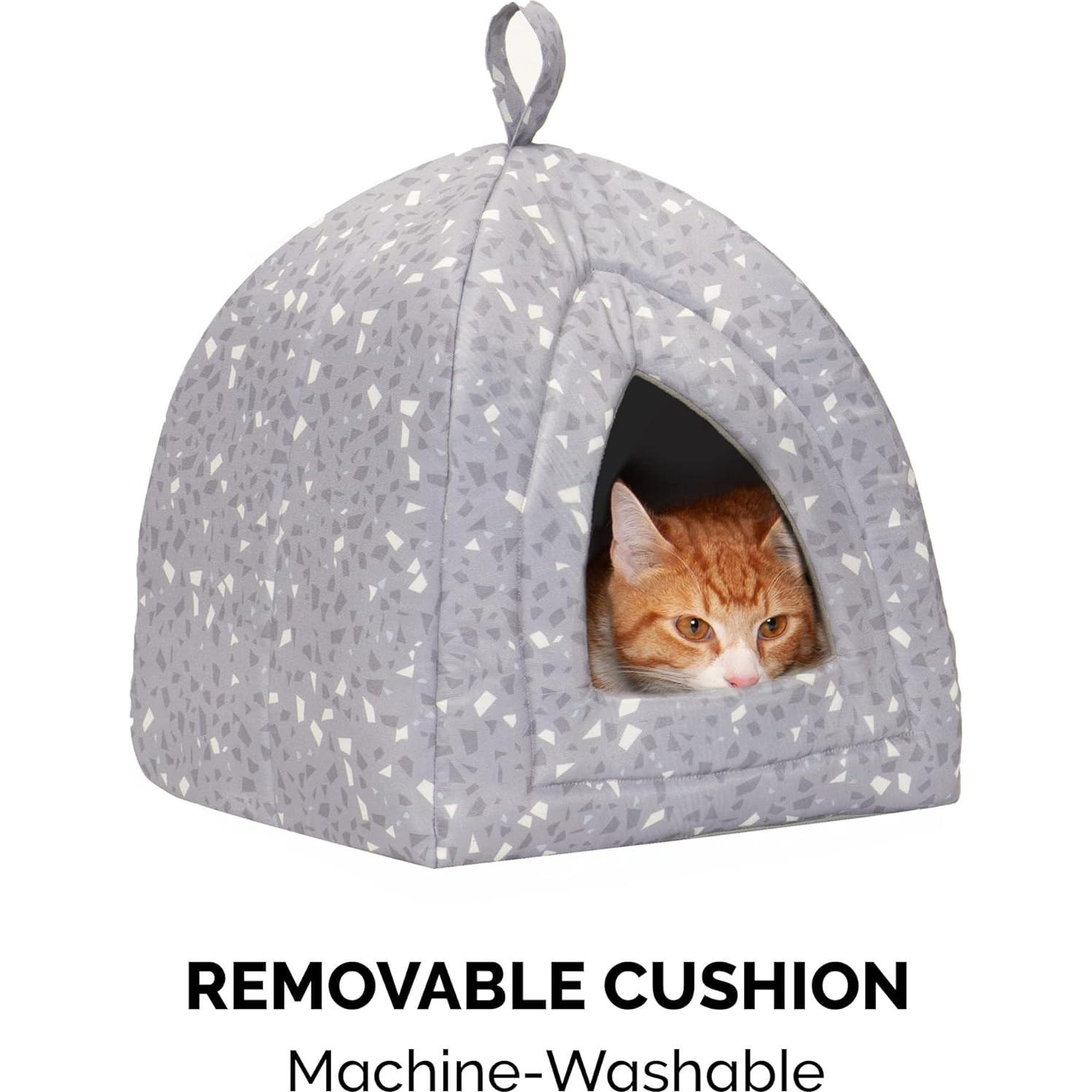 Cueva para Gatos Furhaven Pequeña Terrazzo Gris Lavable