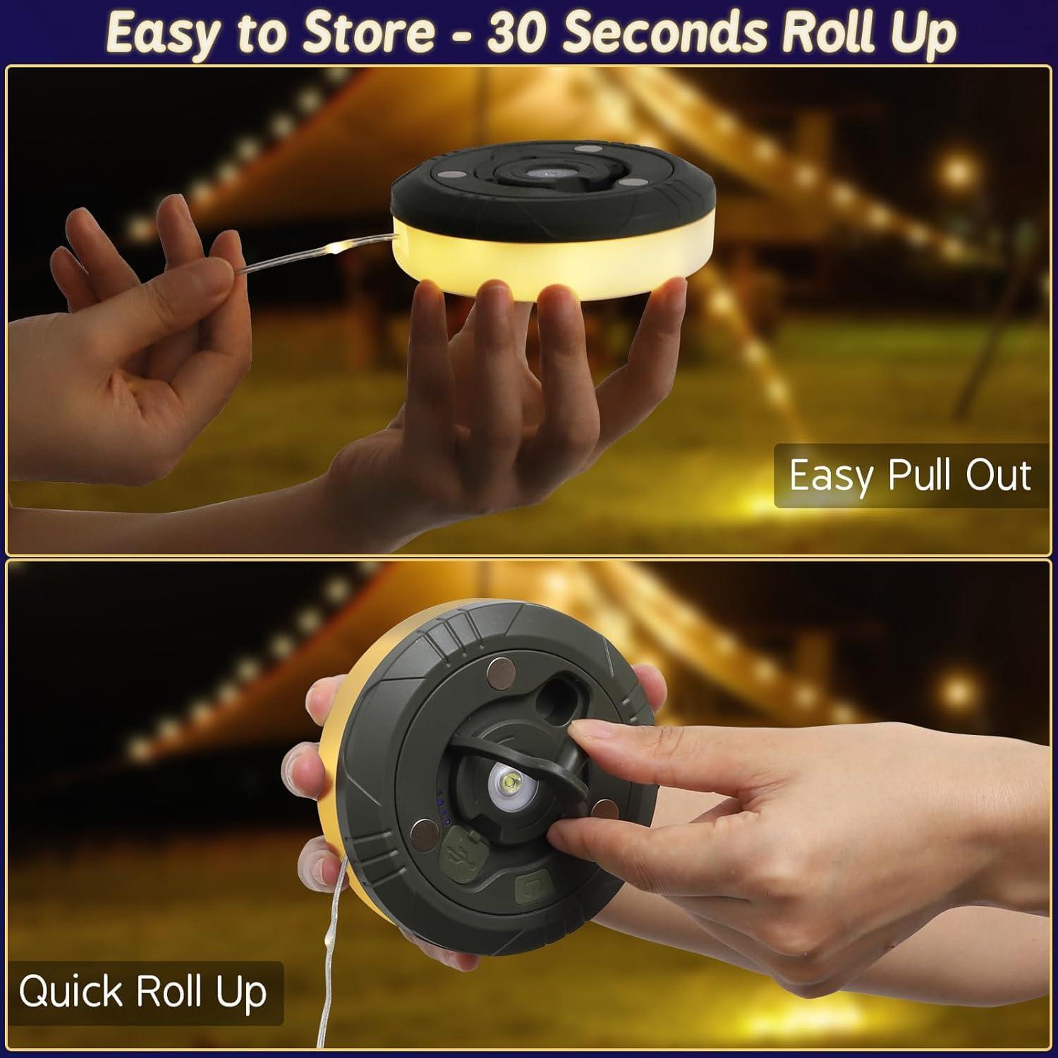 Luces de Cadena LED UOUNE 10m Recargables para Camping