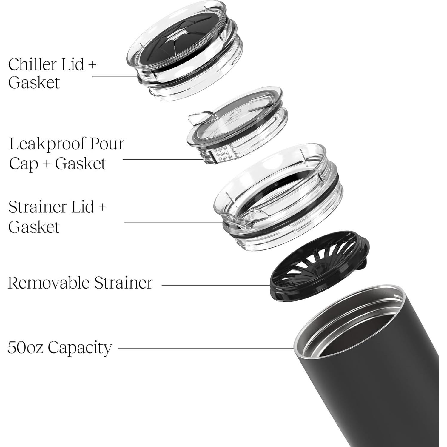 BrüMate Togosa 2-en-1 Enfriador de Vino 1.45L Negro