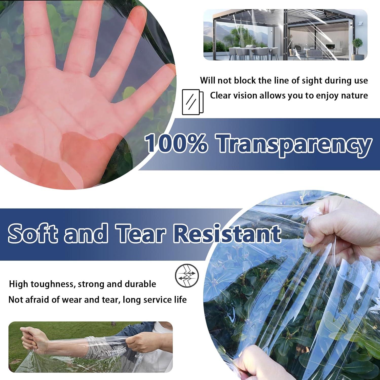 Lona Transparente Impermeable GYFMAUS 1.8x6m con Ojetes