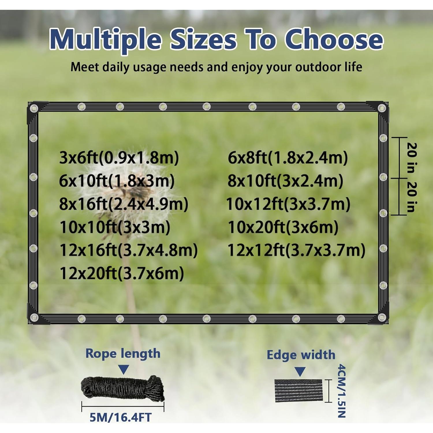 Lona Transparente Impermeable GYFMAUS 1.8x6m con Ojetes