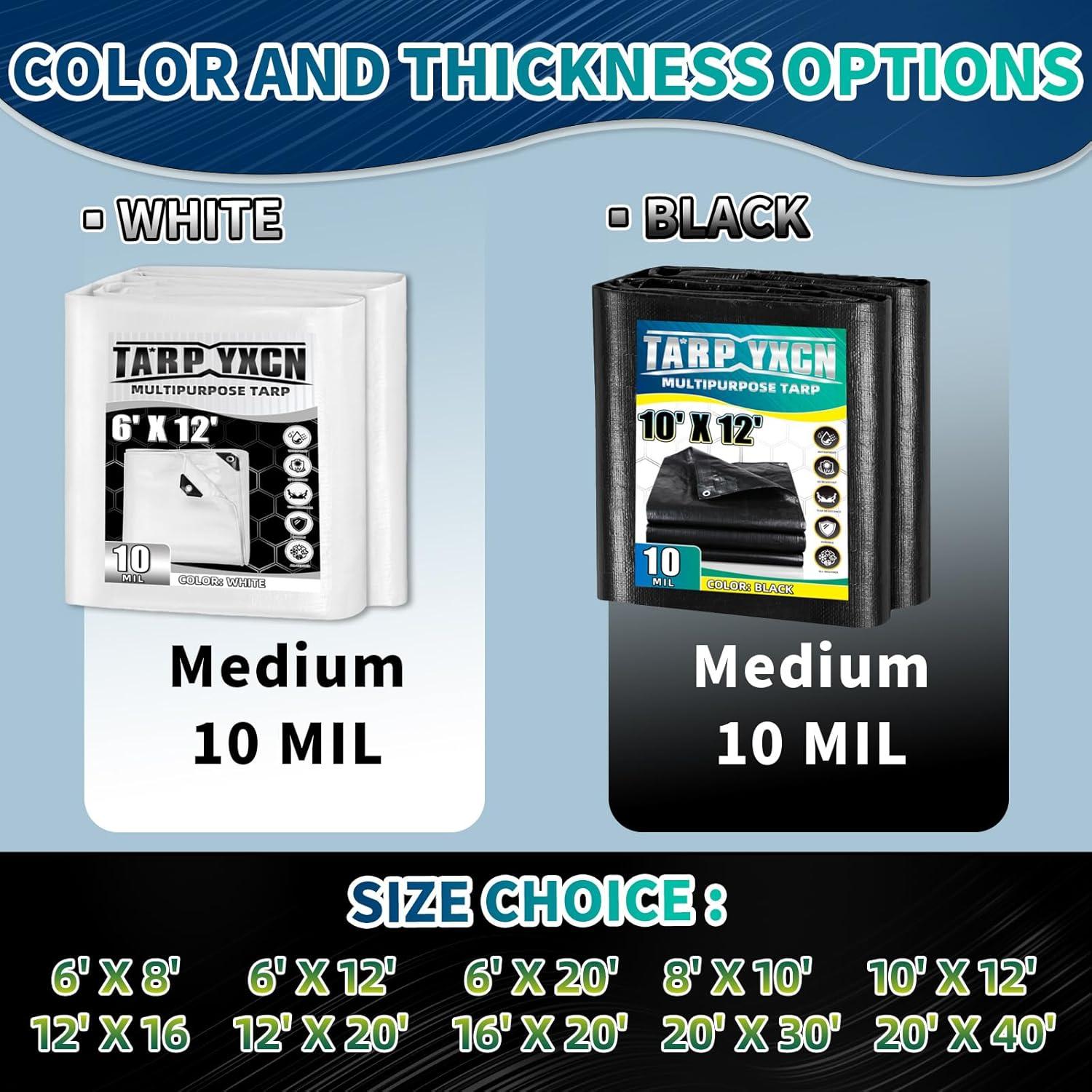 Lona Negra Impermeable 1.83x2.44m TA*RP YXCN 10 Milésimas