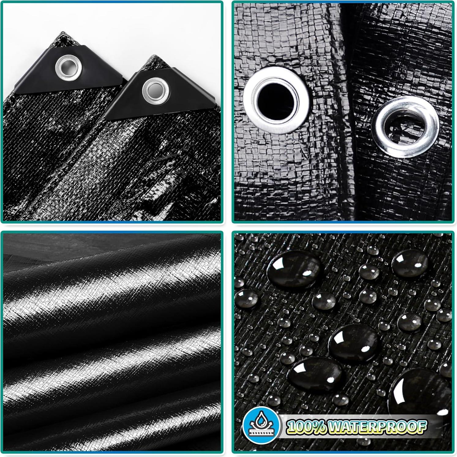 Lona Negra Impermeable 1.83x2.44m TA*RP YXCN 10 Milésimas