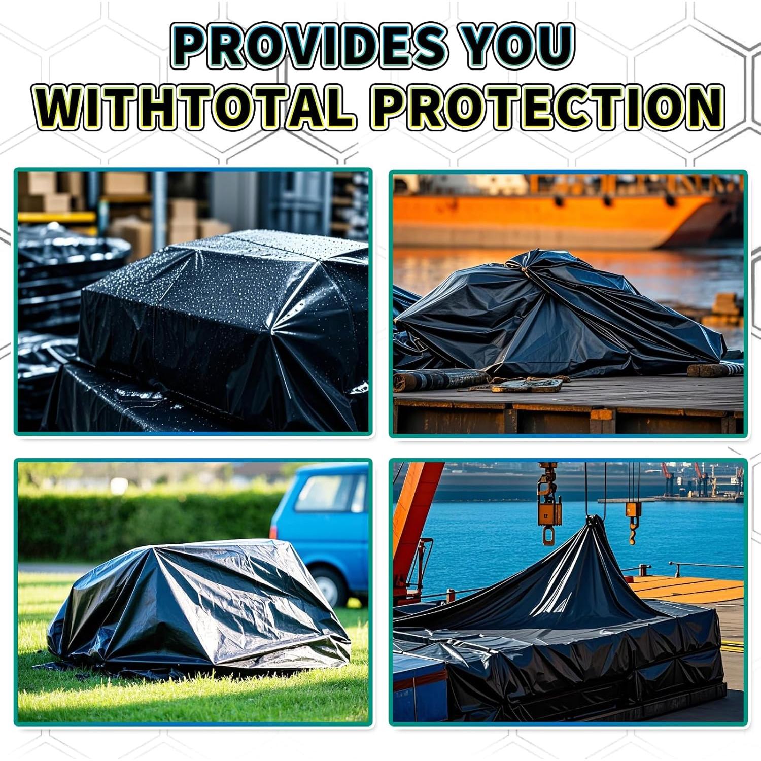 Lona Negra Impermeable 1.83x2.44m TA*RP YXCN 10 Milésimas