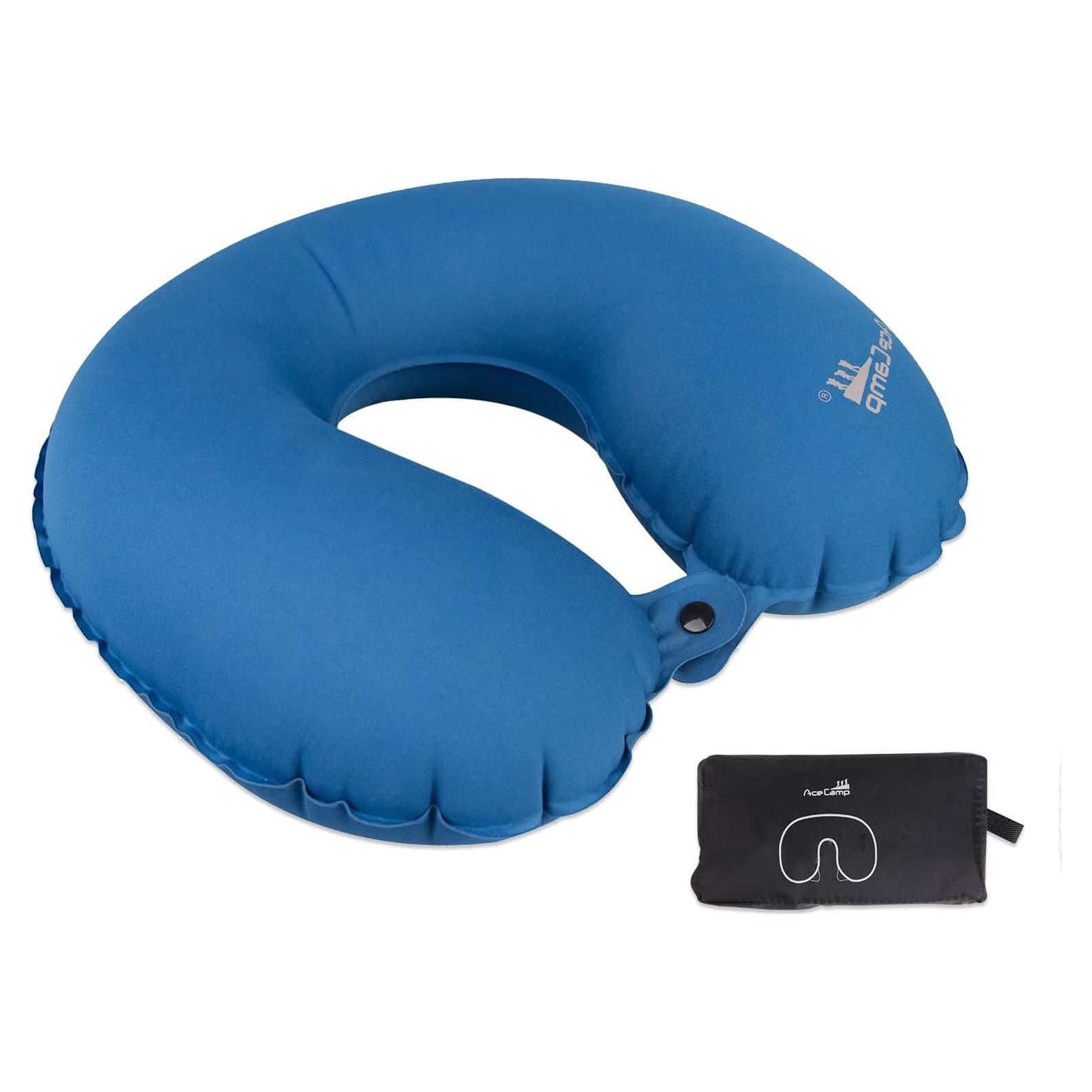Almohada Inflable AceCamp Azul-u Compacta y Ligera