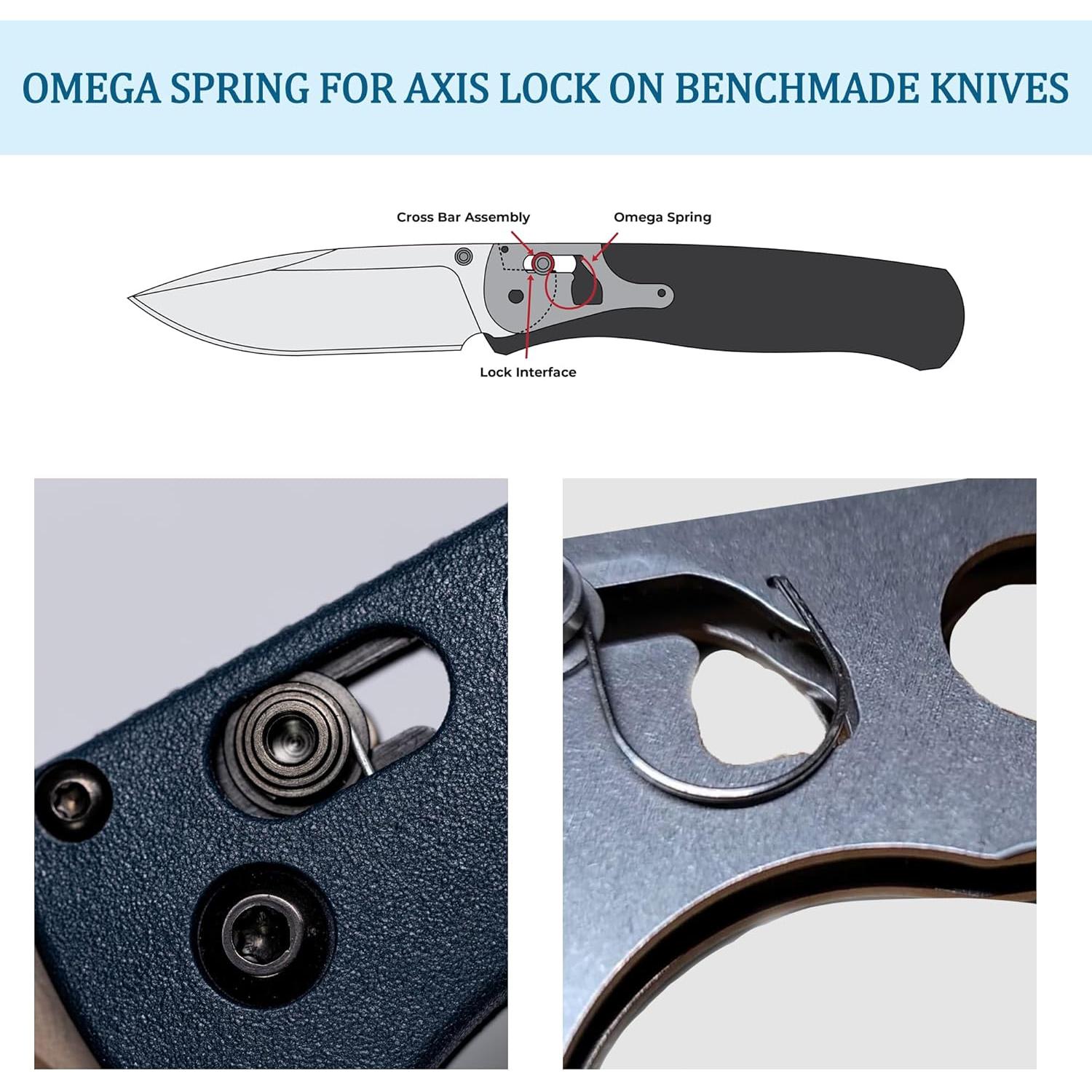 2 Resortes Omega Reemplazo para Cuchillos Benchmade - Acero Inoxidable 304