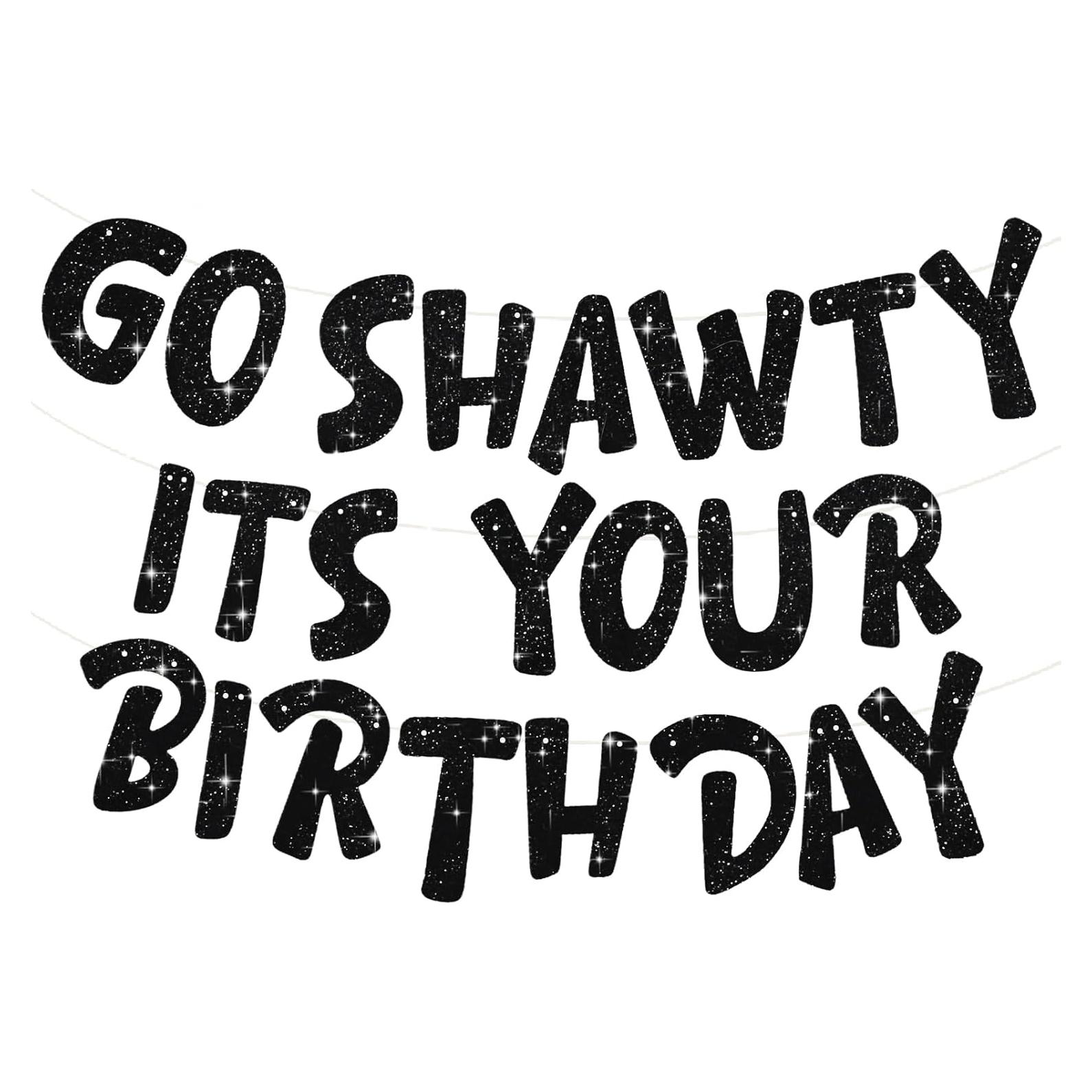 Banner Feliz Cumpleaños BEISHIDA Negro Brillante 2 Piezas