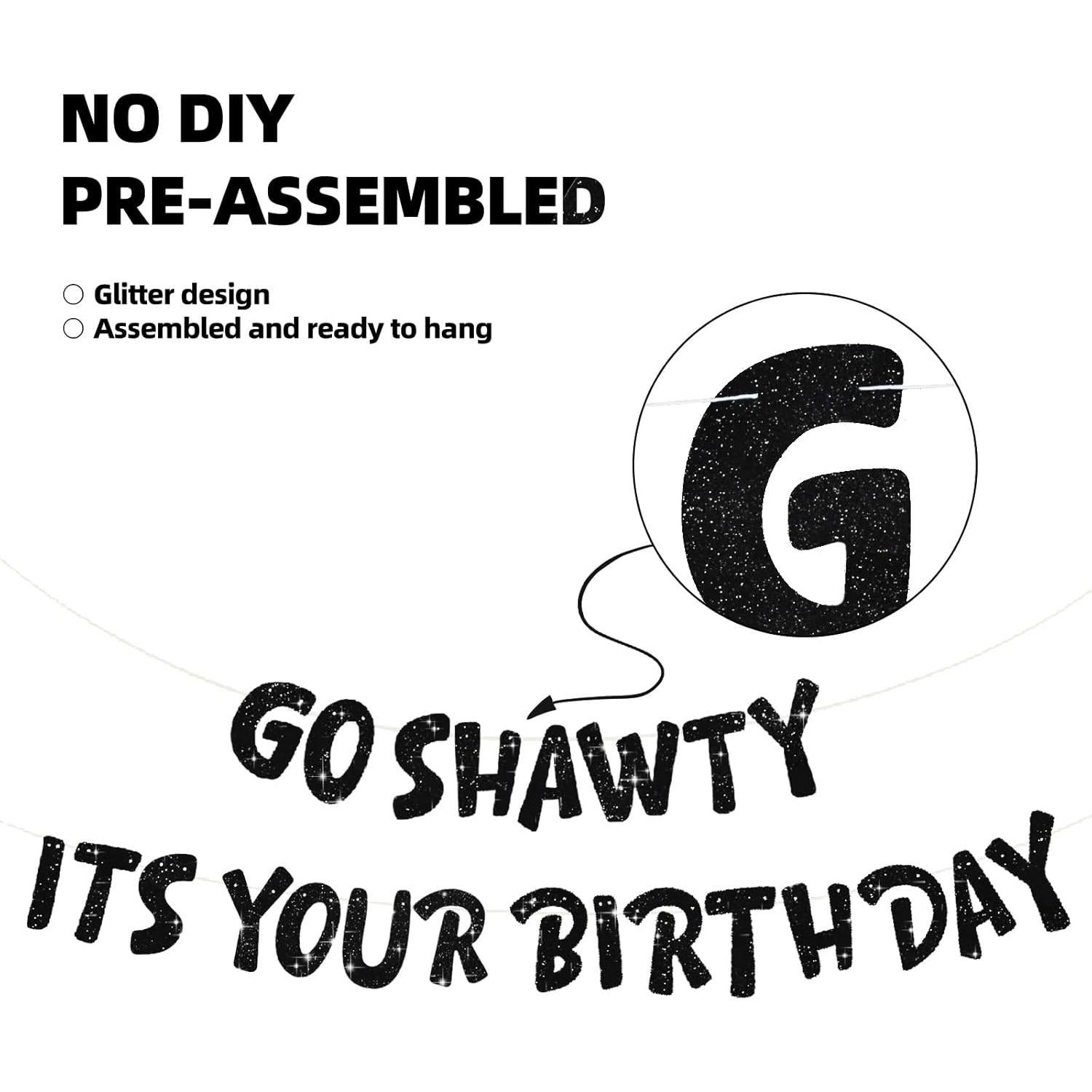 Banner Feliz Cumpleaños BEISHIDA Negro Brillante 2 Piezas