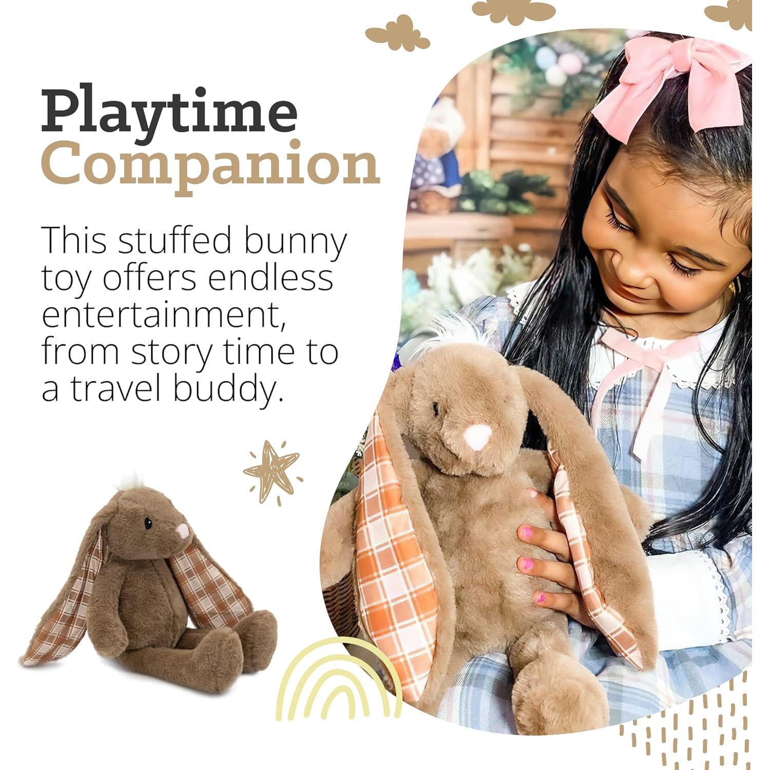 Conejo de Peluche Plushible Marrón 35.56 cm Suave para Niños