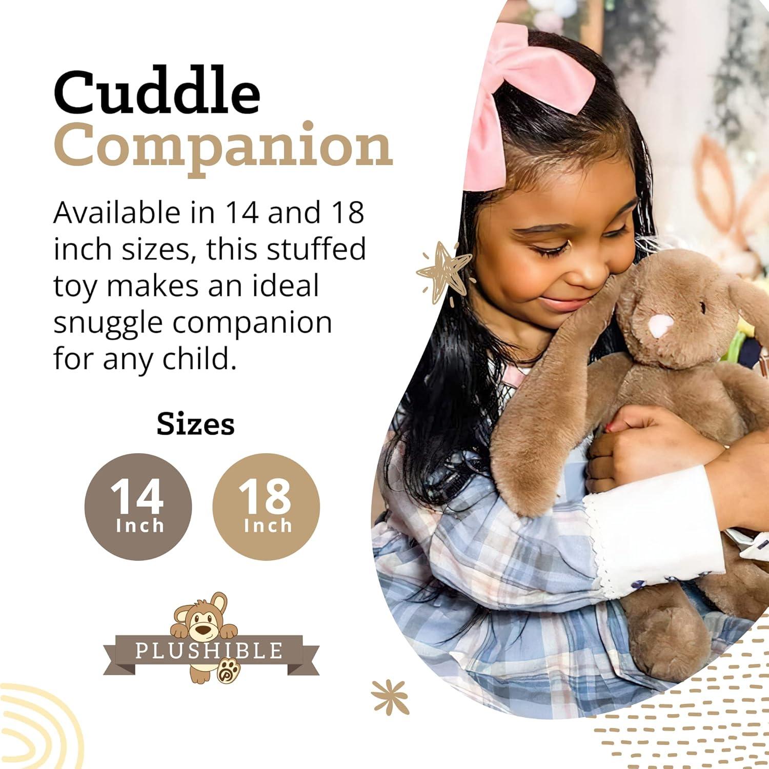 Conejo de Peluche Plushible Marrón 35.56 cm Suave para Niños