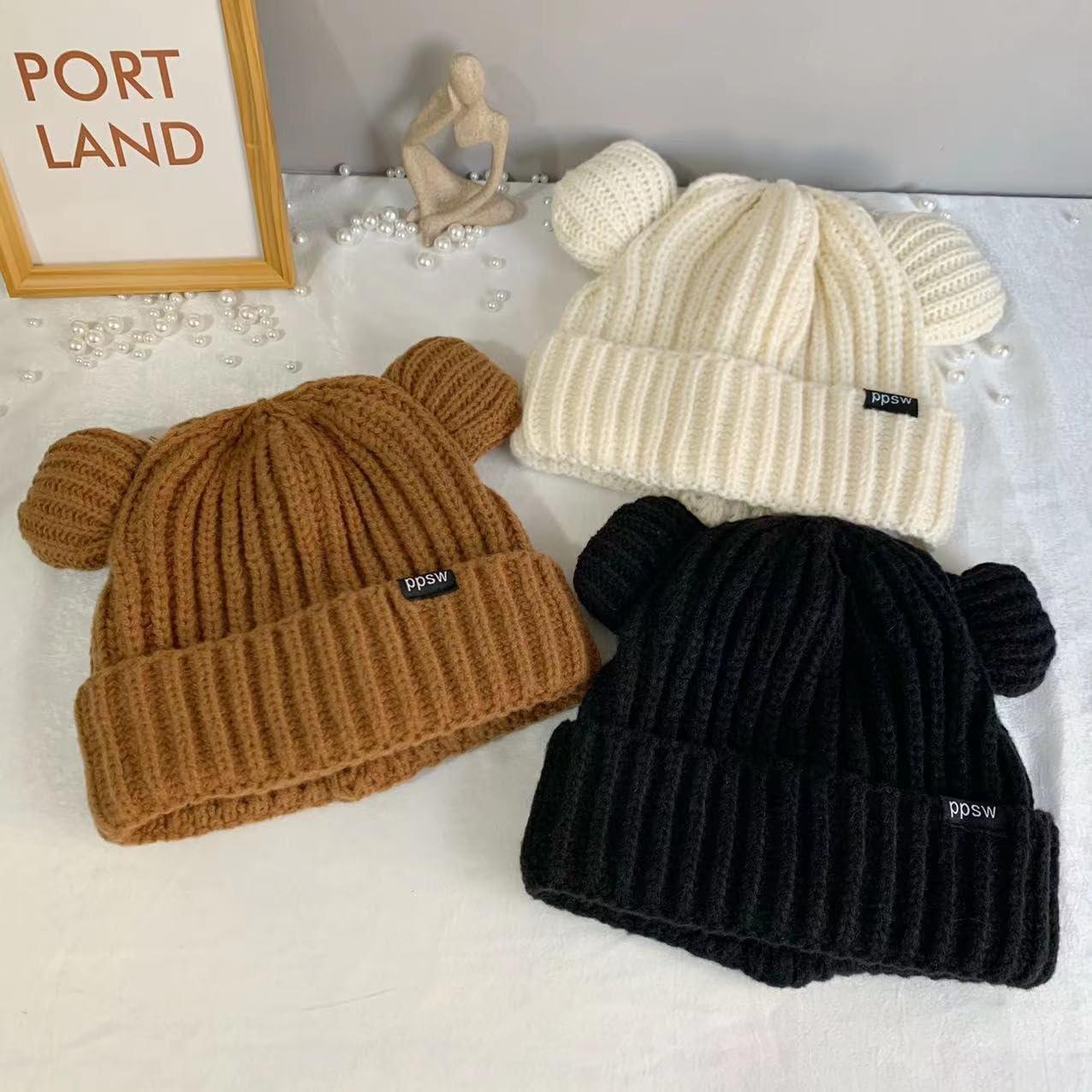 Gorro de Oso con Orejas VPTMRP Tejido Cálido Unisex