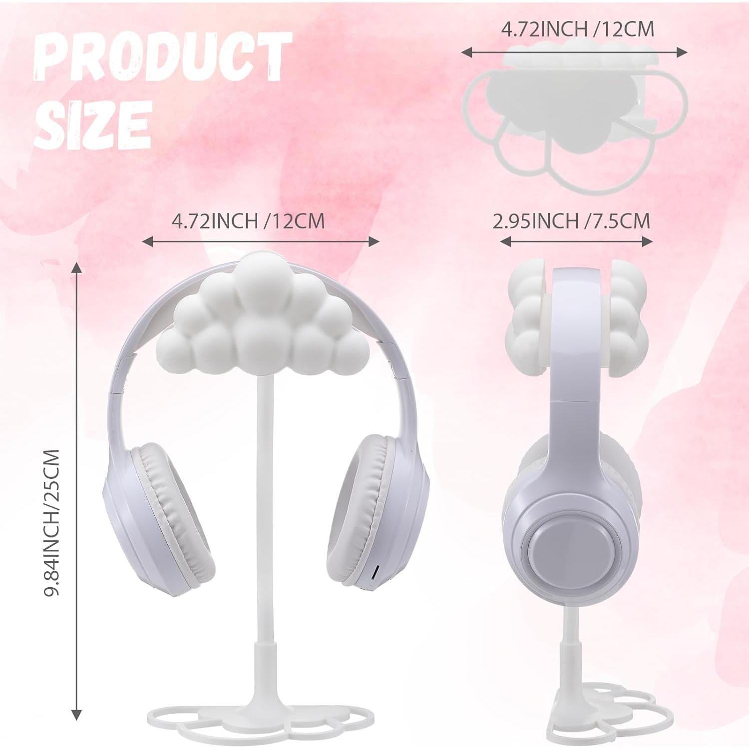 Soporte para Auriculares Yookeer Nube Blanca 25x12 cm