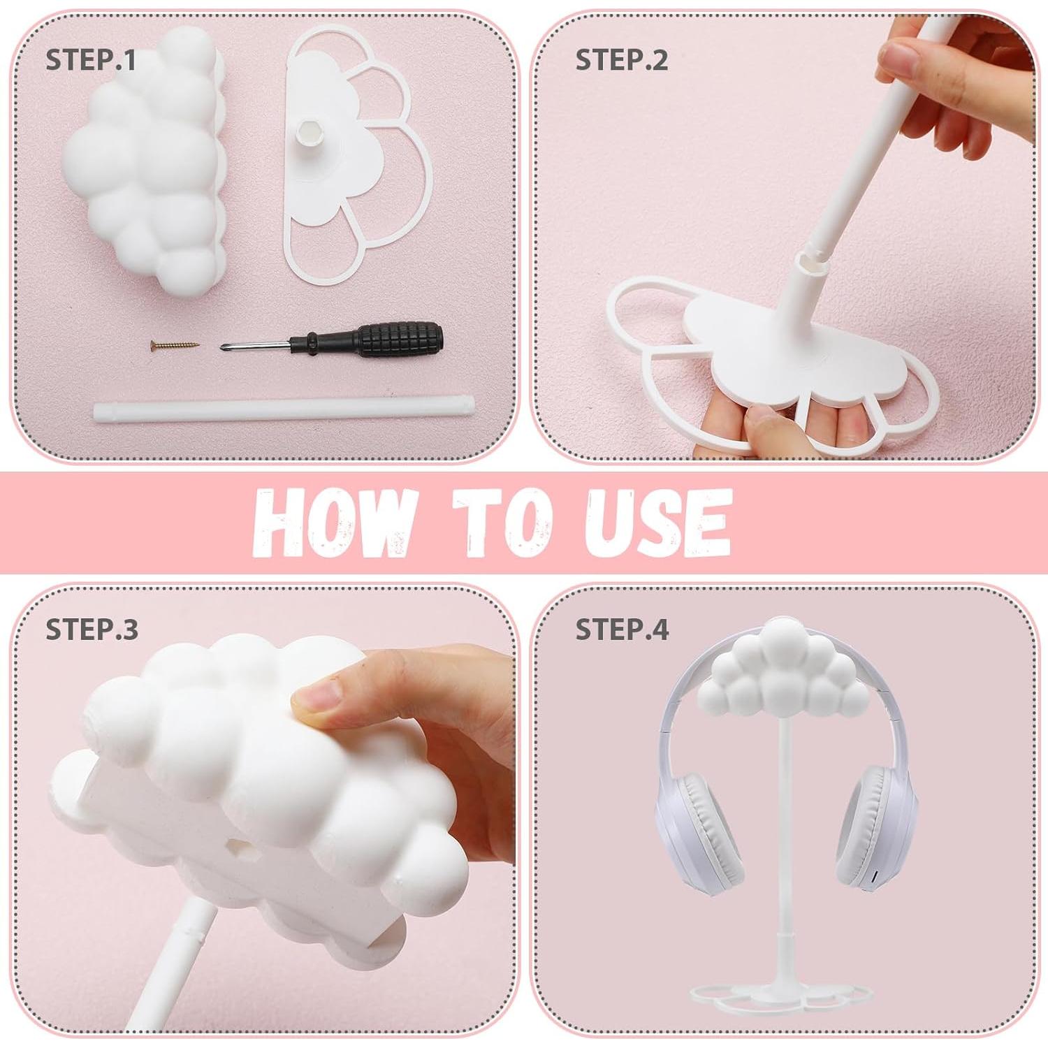 Soporte para Auriculares Yookeer Nube Blanca 25x12 cm